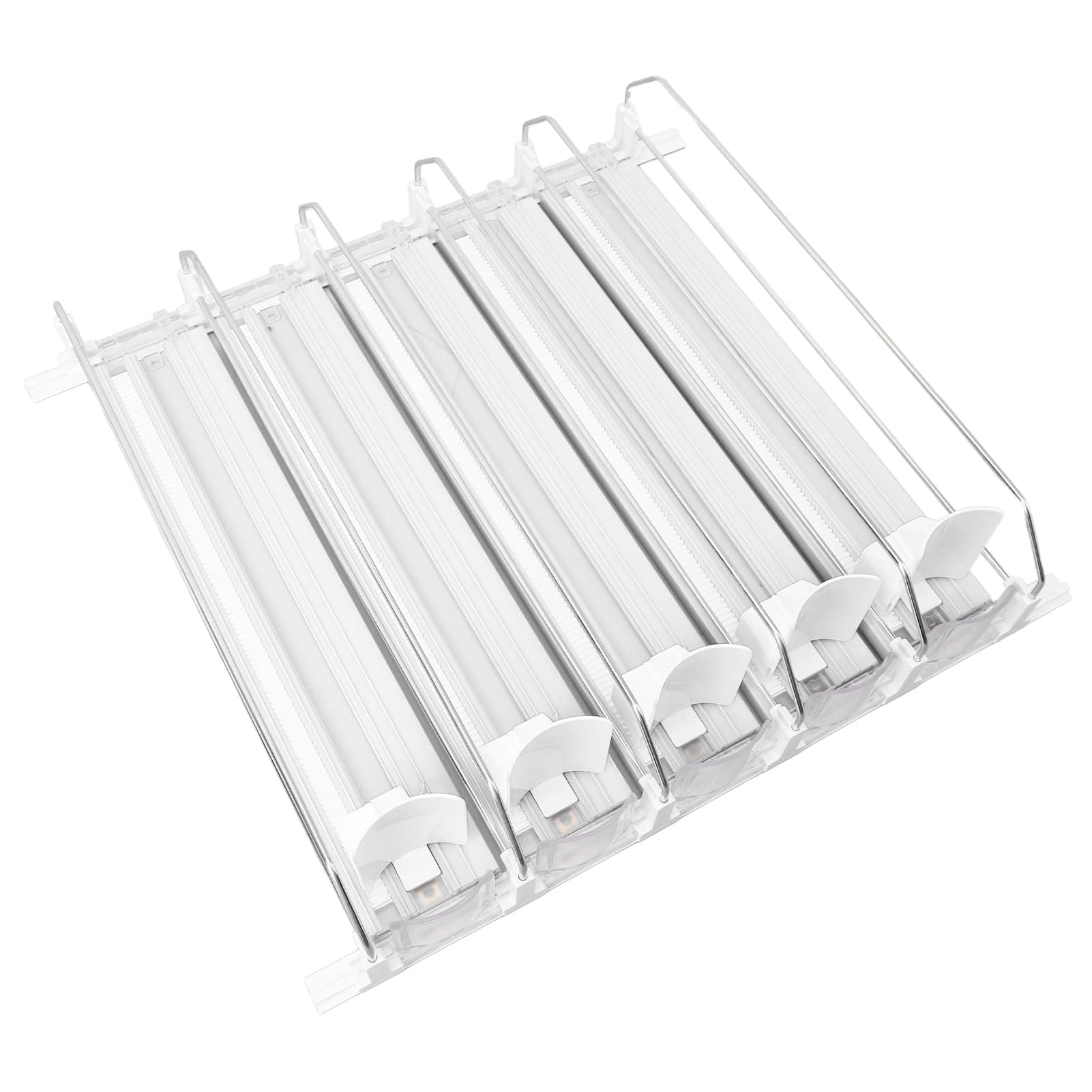 Drink Can Organizer Dispenser, Automatic Self Pushing Beverage Storage and Easy Restocking for Fridge Pantry Food Grade ABS White 18.9 x 15.0 x 3.1 in 5 Pack