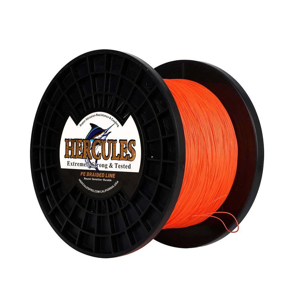 HERCULES Braided Fishing Line 2000m 2187yds 10lbs-200lbs Pe Superline 8 Strands (Orange 180lb/81kg 0.70mm)