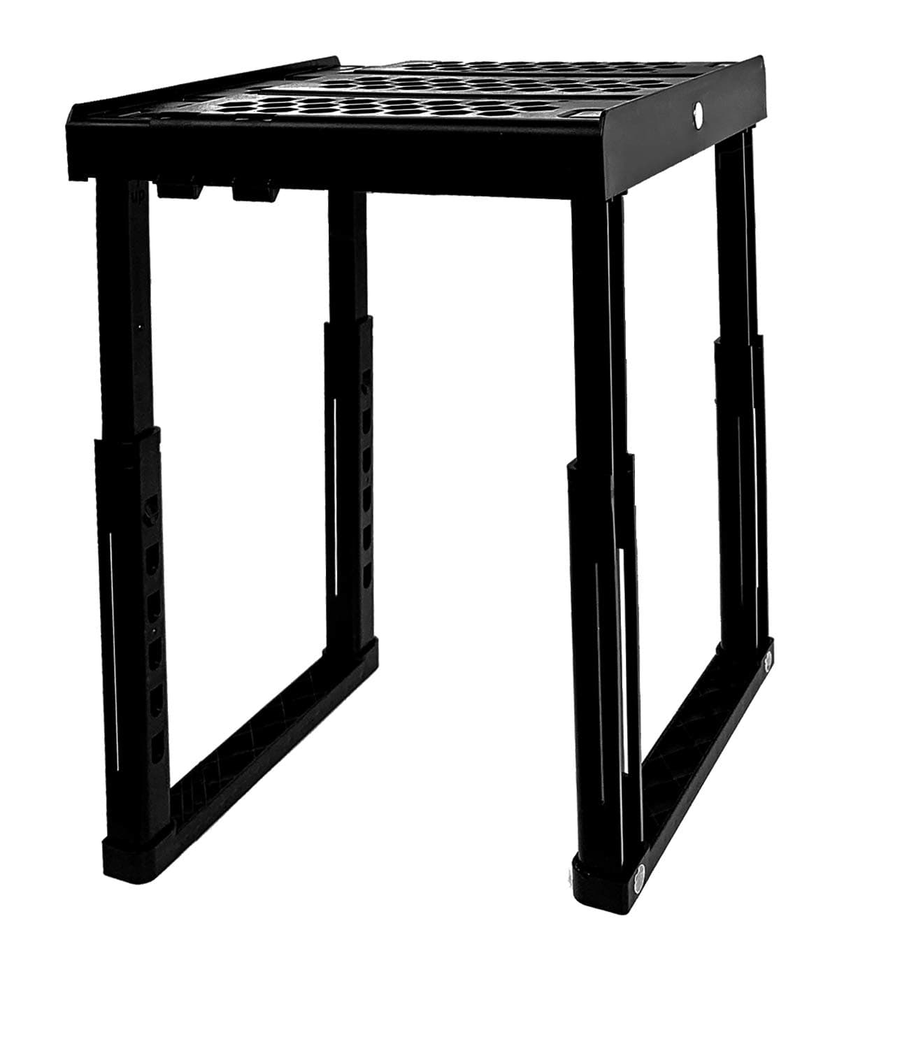 Piffny Locker Organizer Shelf, Adjustable Width and Height, Stackable, Ideal Locker Shelf for School, Office, Gym Lockers, or Even Kitchen Cabinets & Under Sink Organization (Black),(PLKSLF01)