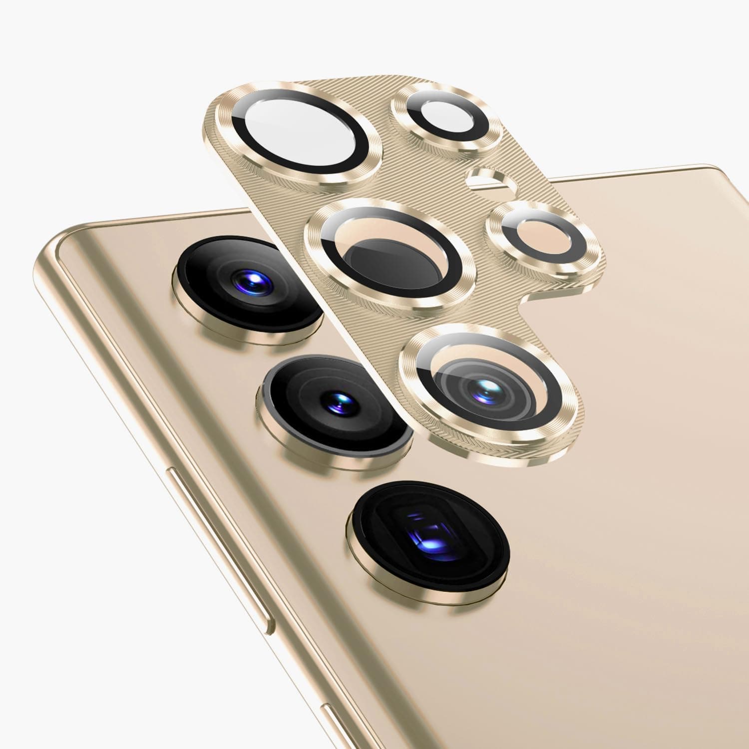 AFARER Camera Lens Protector for Samsung Galaxy S24 Ultra,Not Easily Dropped Scratch-Resistant,9H Glass Hardness & Aluminum Metal Rear Lens Protector for Galaxy S24 Ultra 5G-1 Set,Gold
