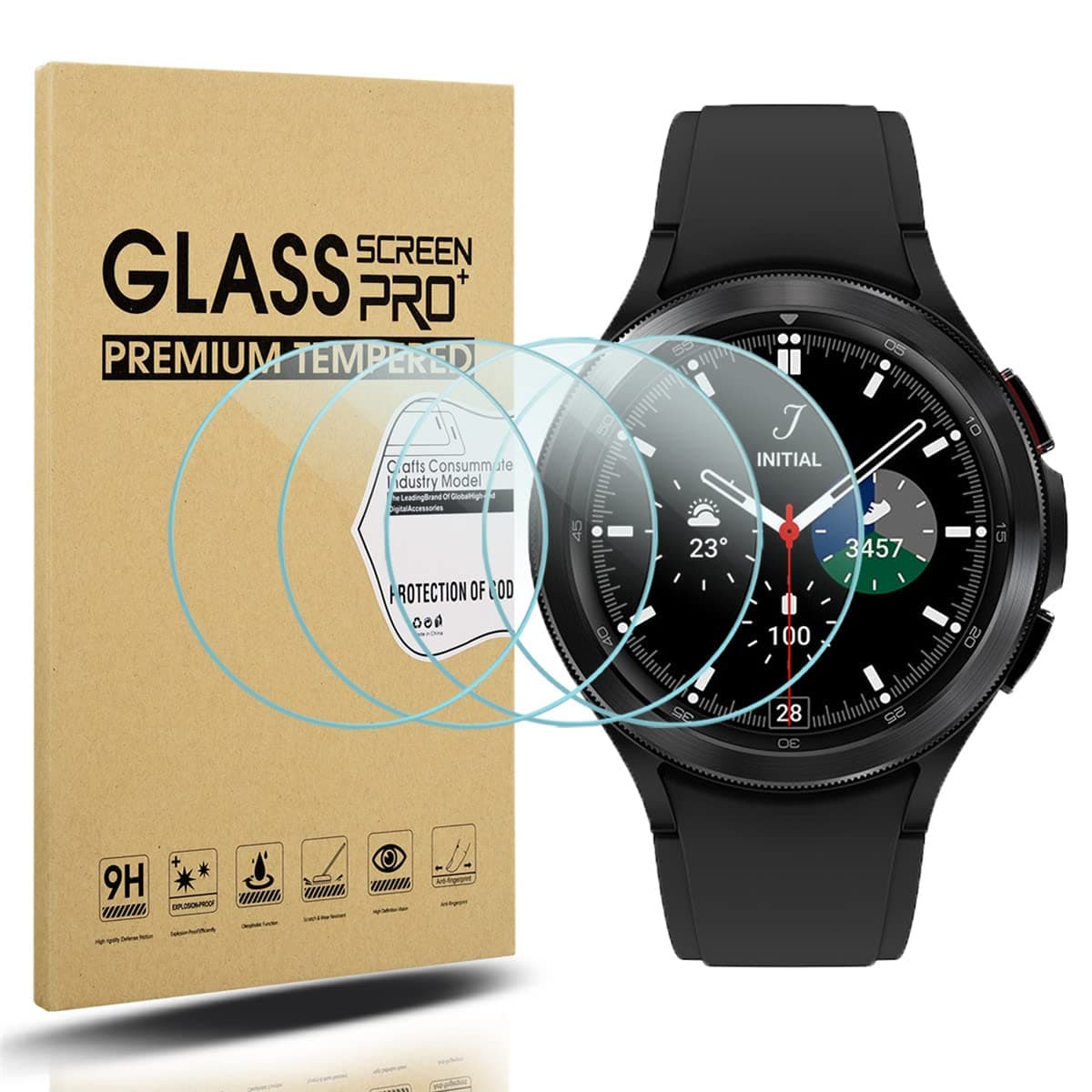 Suoman 4-Pack for Samsung Galaxy Watch 4 Classic 46mm Screen Protector