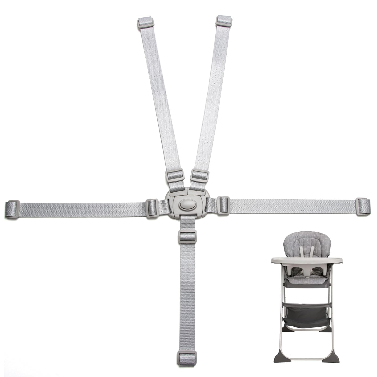 High Chair Straps Replacement Compatible with Graco - 5 Point Harness Straps for High Chair, Straps Length Adjustable Highchair Strap, Easy to Install Straps Belt, High Chair Accessories