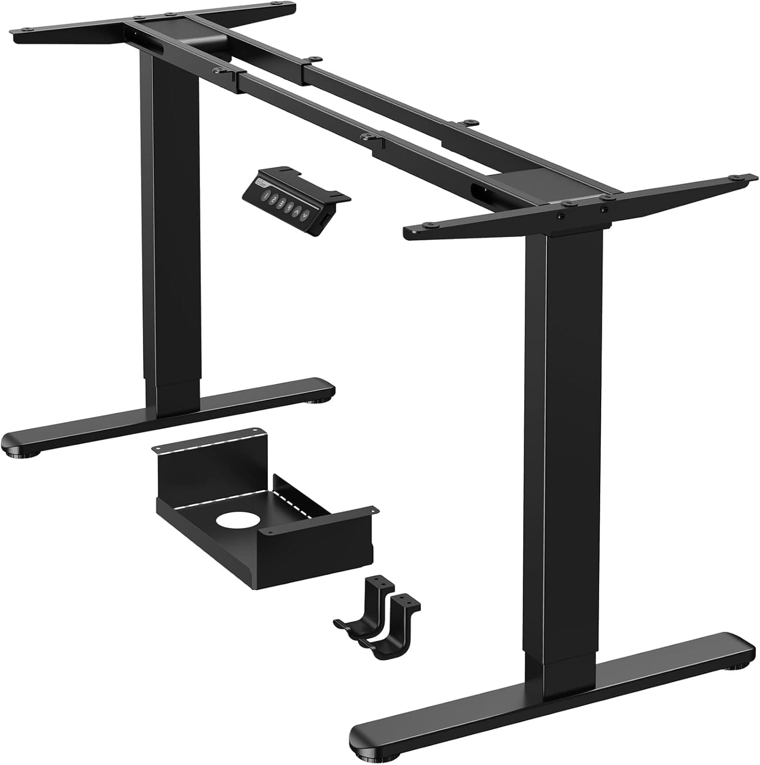 ErGear Pied Bureau Assis Debout Électrique, 2 Moteurs, Noir