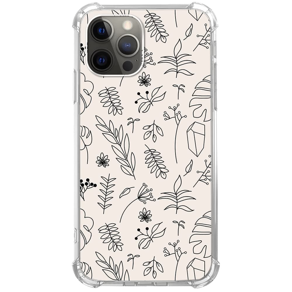 Mabluworqe Boho Minimalist Plant and Flower Case Compatible with iPhone 13 Pro, Aesthetic Botanical Leaf Case for iPhone 13 Pro for Teens Men and Women, Cool TPU Bumper Phone Case Cover