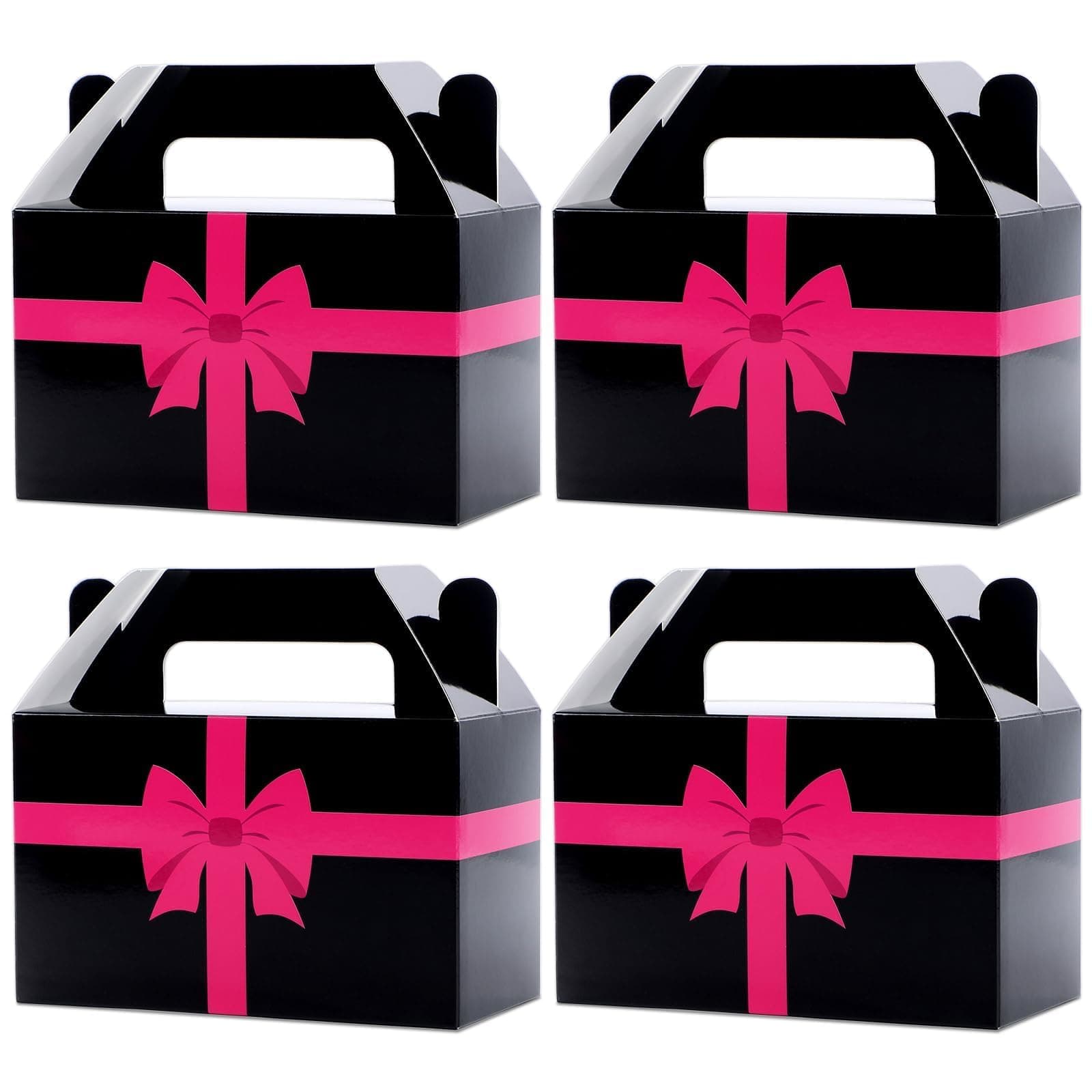 MinFyberd Squid Theme Gift Boxes Coffin Games Party Paper Box Black Pink Bow Survival Theme Party Treat Favor Boxes Gamer Parties Supplies for Girls Boys Birthday Decorations (12 Pcs)