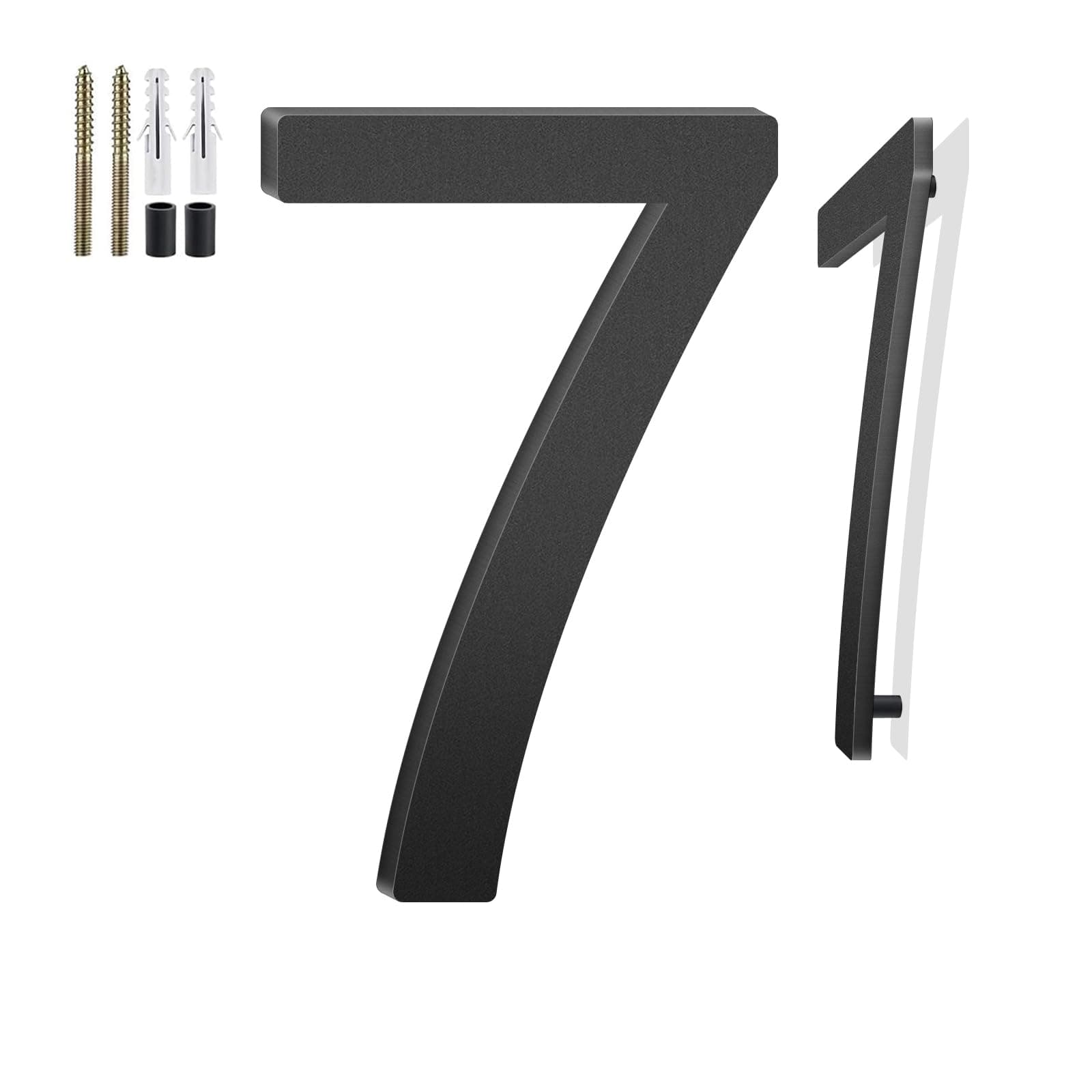 6 Inch Floating House Numbers and Metal Letters for Outdoor Signs, House Numbers for Outside, Aluminum Address Letters and Numbers for Door, Mailbox, Garden, Perfect for Home or Office (Number 7)