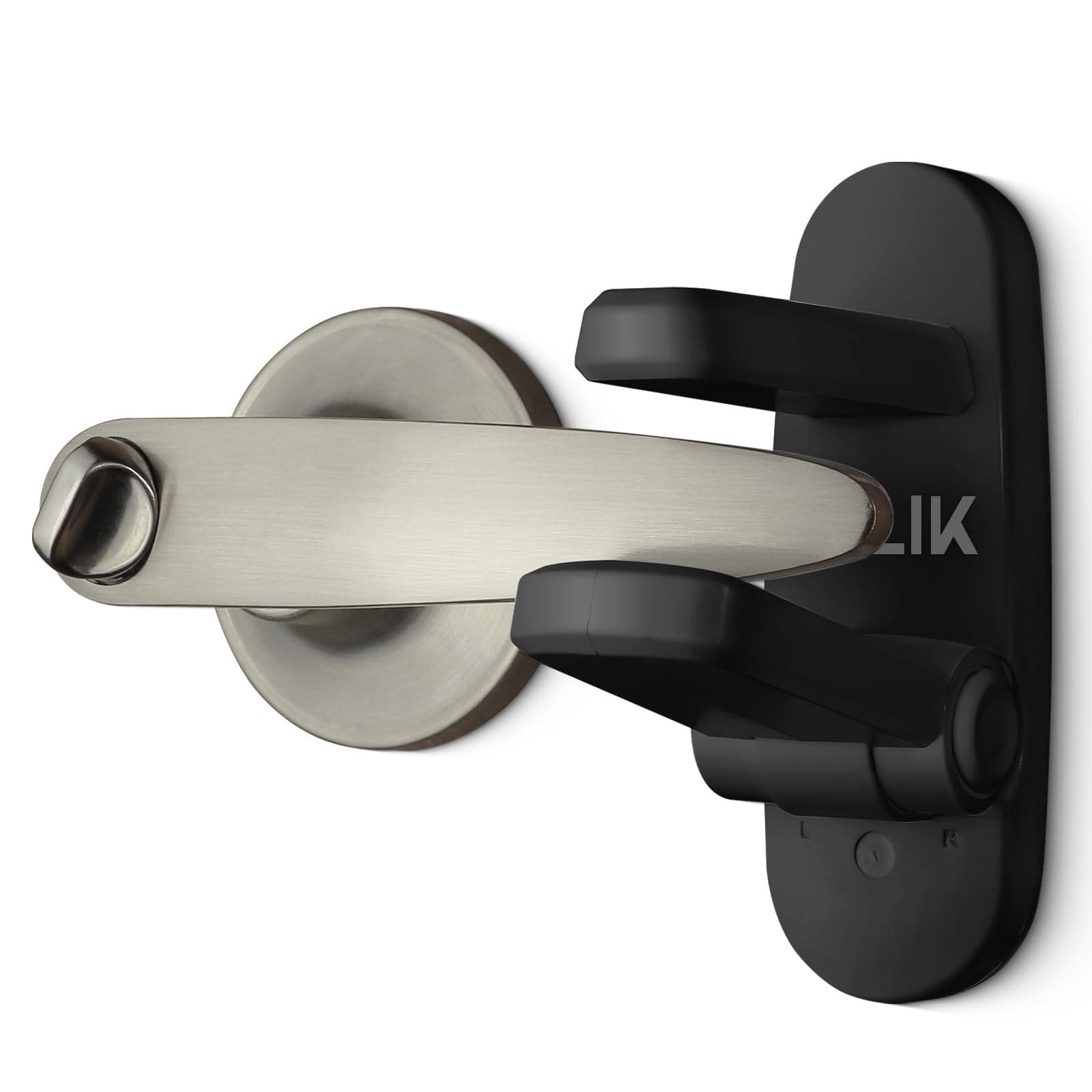 Jolik Improved Childproof Door Lever Lock(4 Pack) & Handles Premium Bonding Adhesive - door handle child proof Black