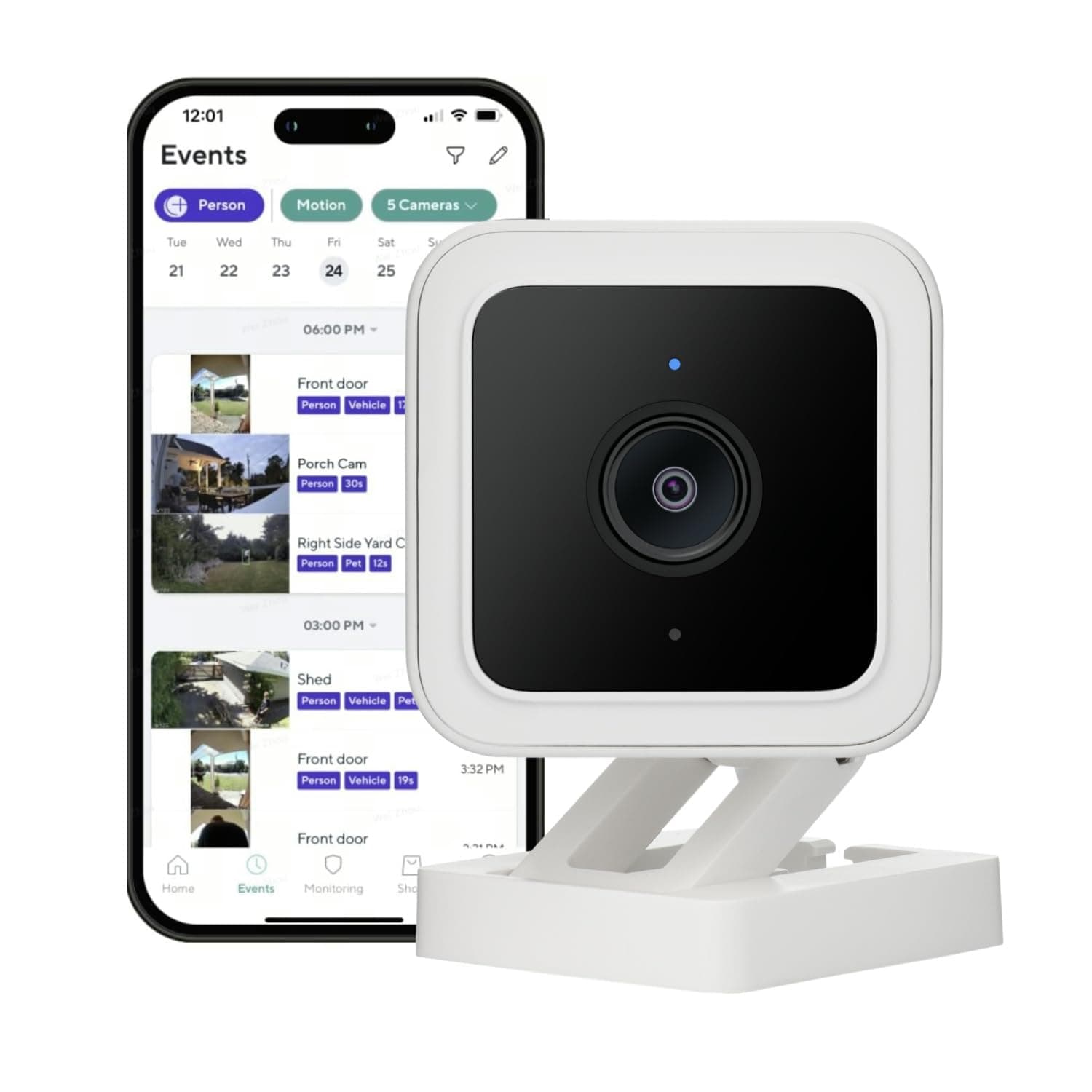 WyzeCam Cam v3 Wired WiFi Indoor/Outdoor Home Security Camera