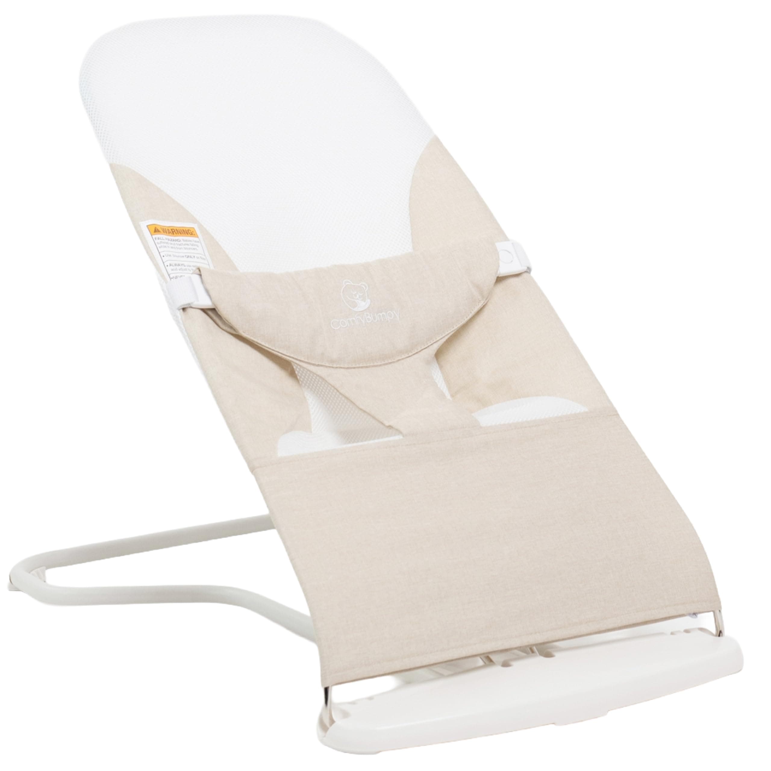 ComfyBumpy Ergonomic Baby Bouncer - Safe, Portable Bouncer with Adjustable Height Positions - Baby Bouncer Perfect for Newborn Babies (Oatmeal)