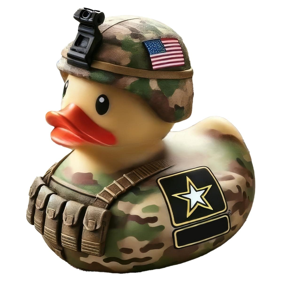 Armed Army Duck, Veteran Tribute Duck, Military Uniform Armed Forces Resin Ducks for Jeeps Ducking, Veterans Memorial Duck Honoring Veterans Rubber Duckies for Veteran Gifts Veterans Day Decor (C)