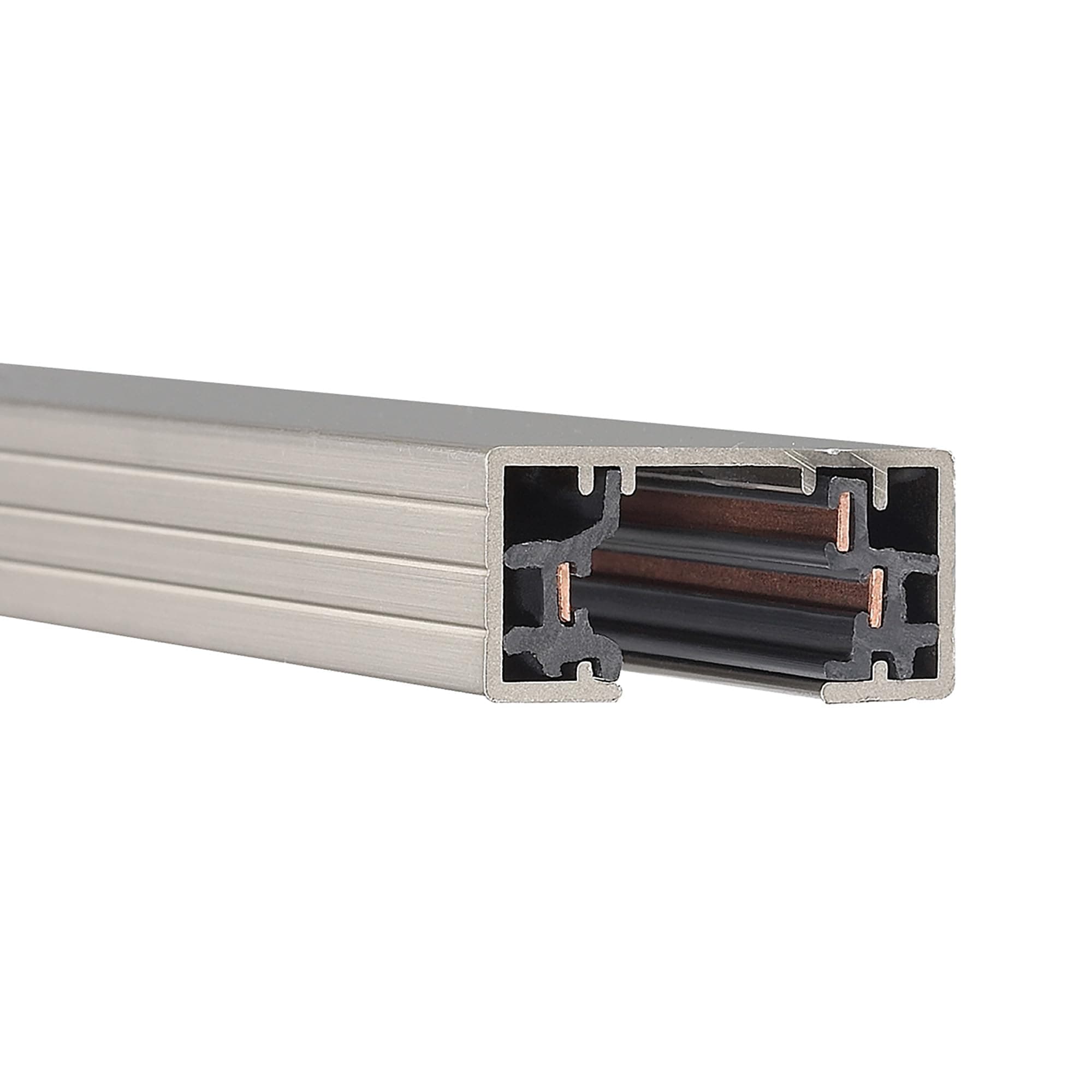 WAC Lighting HT4-BN 120V 4 Foot H Track with Mounting Hardware, Single Circuit, Brushed Nickel
