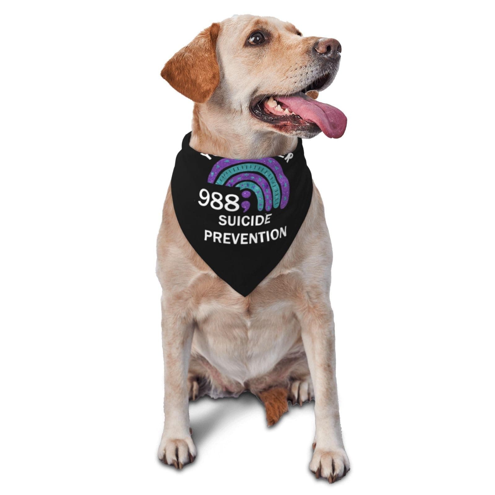 Suicide Prevention Awareness Dog Bandanas Adjustable Pets Bandana Triangle Bib Kerchief Scarfs Accessories for Dogs and Cats