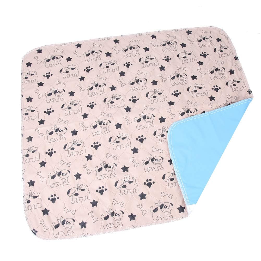 Yctze Reusable Puppy Pee Pad, Waterproof Washable Absorbent Training Mat for Home Travel Polyester PUL Cartoon Bone Pattern Small 70 x 80 cm 1 Pack