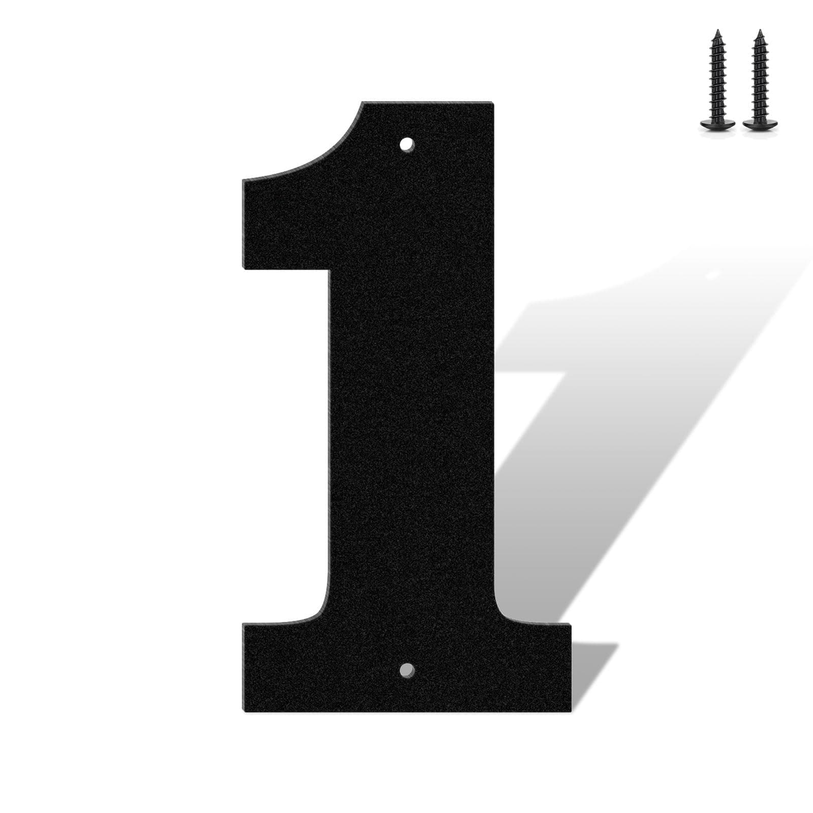 5" House Numbers for Outside Modern Address Sign - Matte Black Metal Letters Door Numbers Plaque for Home Street Garden & Office Weatherproof Number Letters (Number 1)