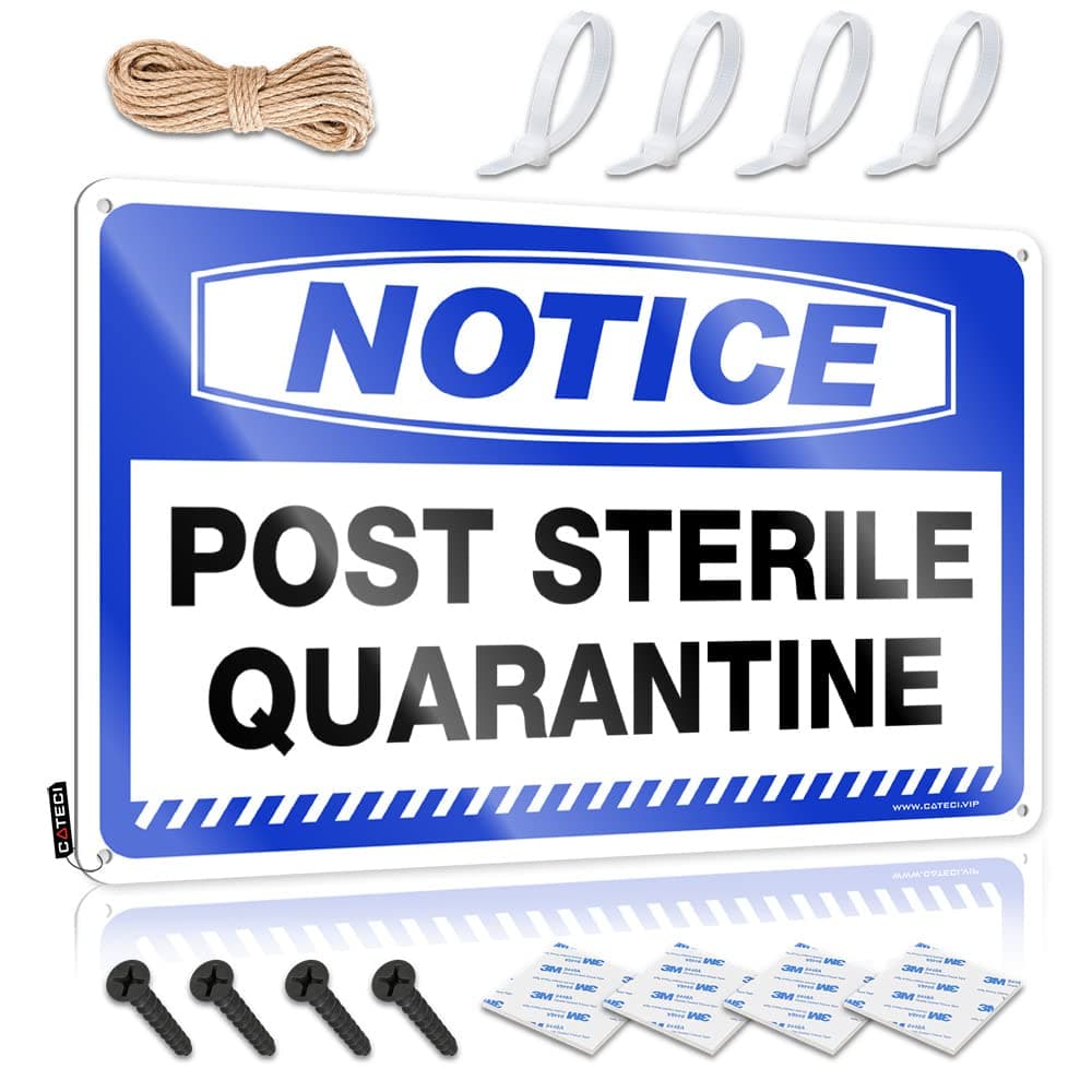 Funny Patio Decor Notice Post Sterile Quarantine Tin Sign Pool Stuff Bar Signs For Home Decor (Size : 20X30CM)