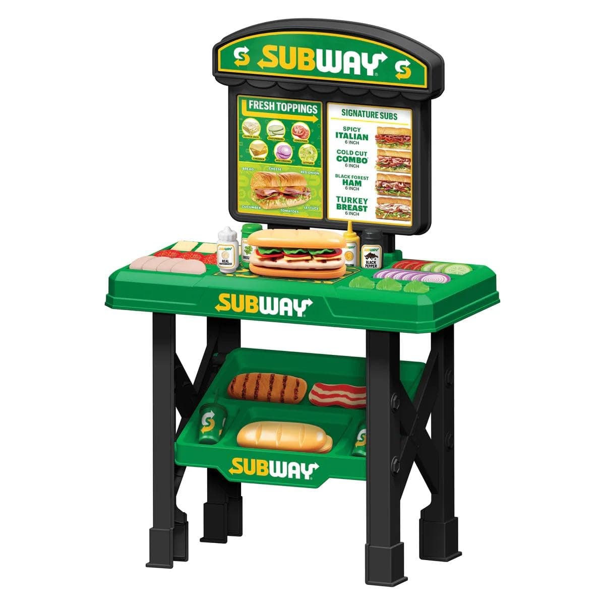 Subway Sandwich Artist 53‑Piece Playset — Licensed Subway Restaurant Kitchen Toy for Kids, Realistic Play Food and Money - Pretend Play Set for Kids