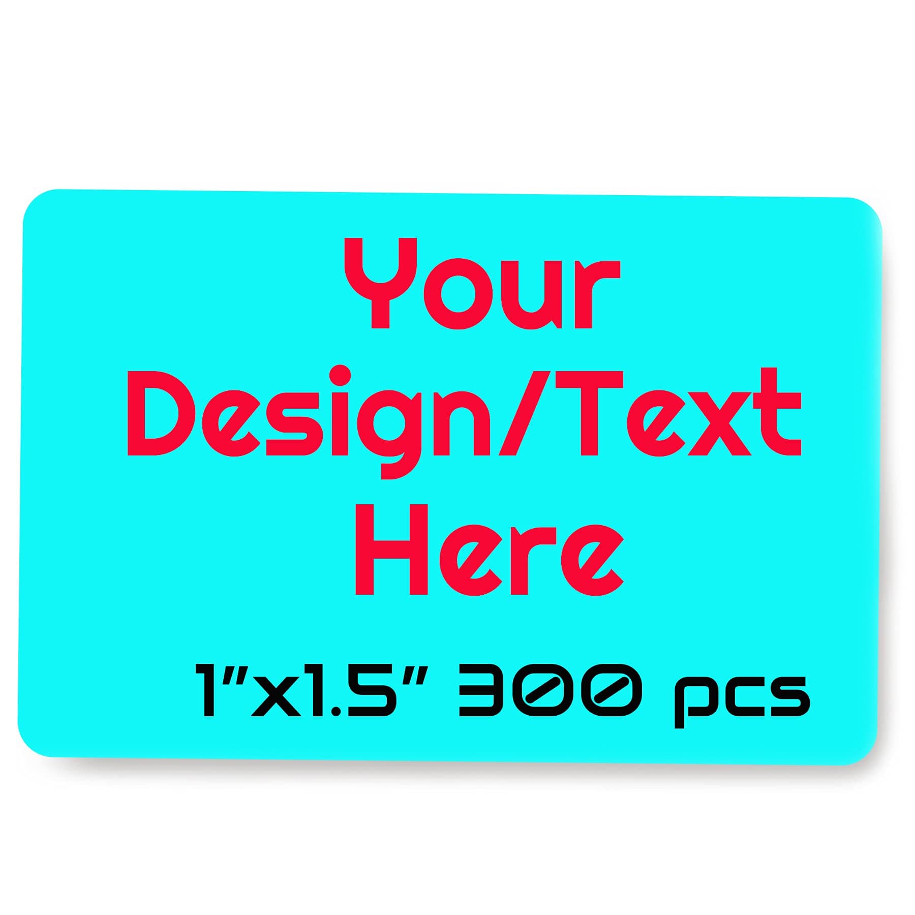 Custom Any Design Image Logo Text Stickers,Personalized Thank You Paper Labels,300 pcs (1" x 1.5", Rectangle)