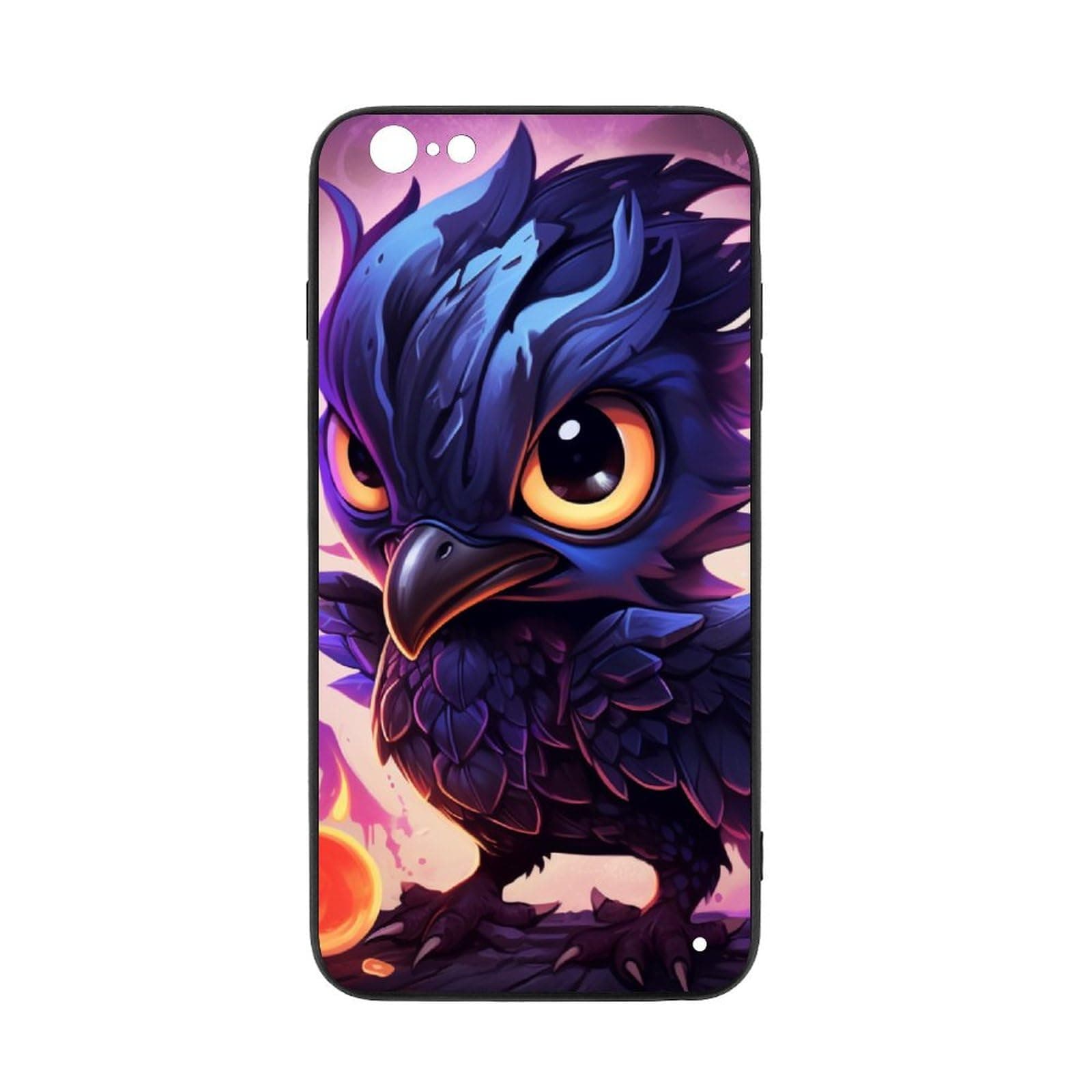 CRIVOTA for iPhone 6/6S Case - All-New Colourful Crows Design, Glass Back + TPU Inner Shell, Extreme Slimness, Military-Grade Protection, Precise Cutouts, Cell Phone Cases for Boys Girls
