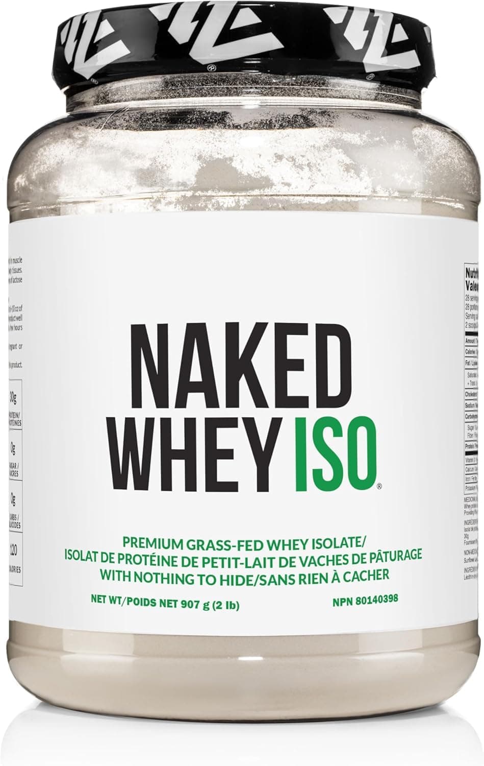 NAKED Whey Isolate Protein - Only 2 Ingredients, 30g Grass-Fed Protein, Unflavored, Undenatured, No GMO, No Soy, Gluten-Free, No Preservatives - 28 Servings