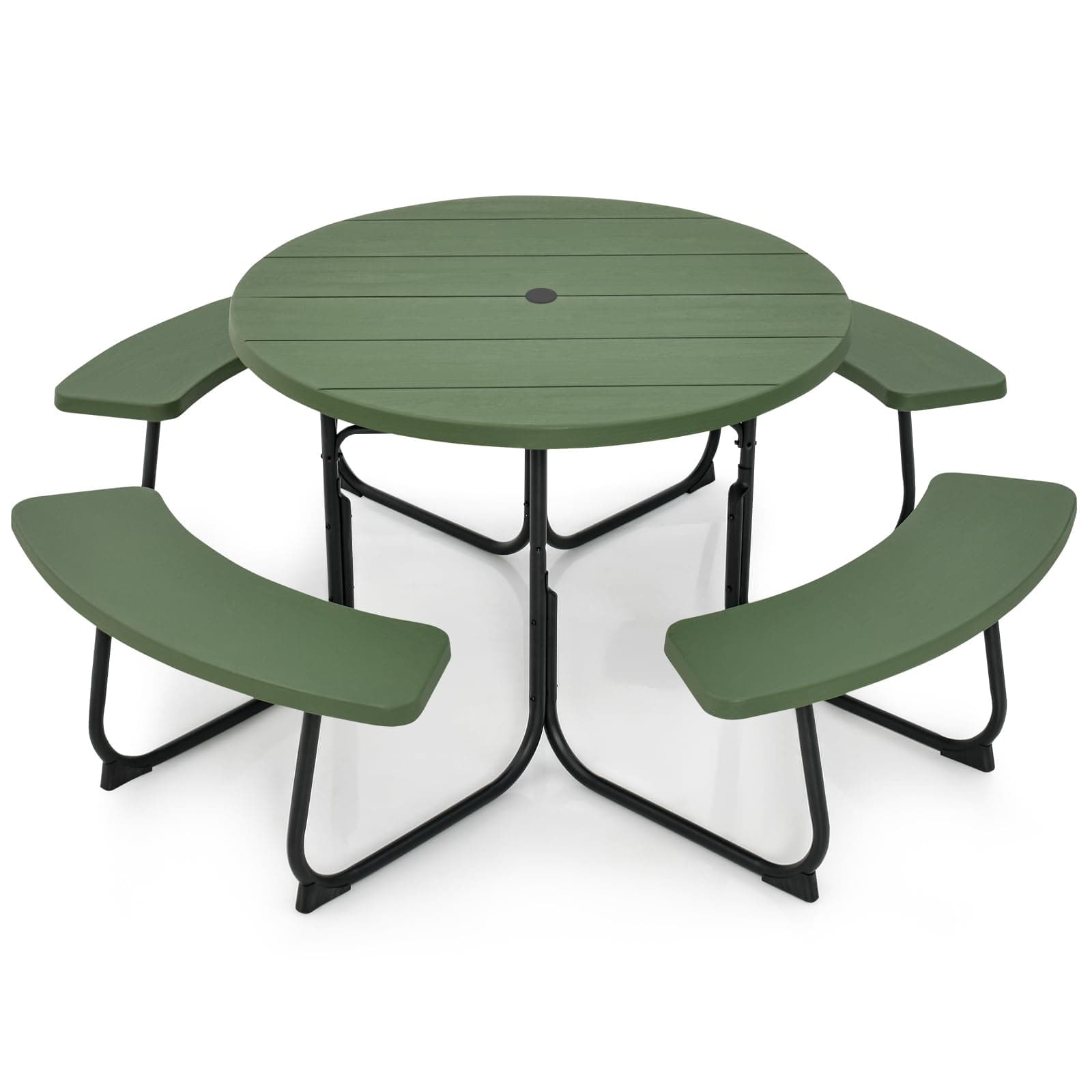 Julimoon NP11264 Picnic Table & Bench Set, Large, Green