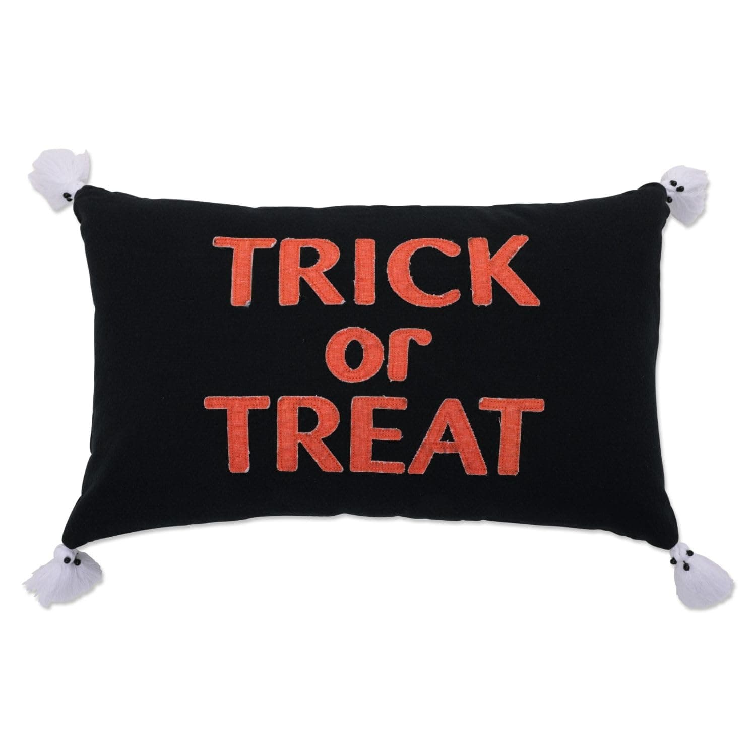 Pillow Perfect Halloween Indoor Decorative Throw Pillow, Complete with Zipper Closure, 18.5" x 11.5", Ghost Black