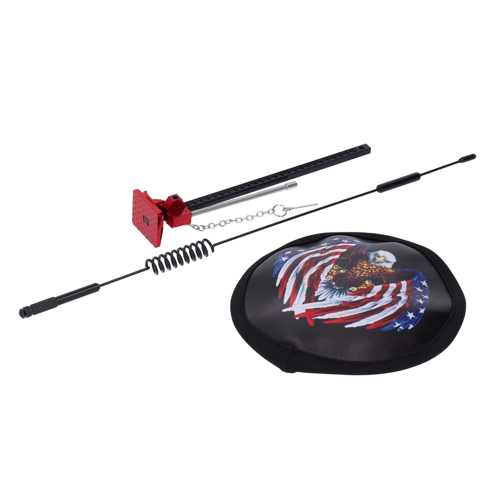 Sorandy 1/10 Metal Decorative Antenna, Leather Spare Tire Cover Antenna, Height Adjustable Jack for RC Crawler SCX10, CC01, D90, D110 & TF2 Cars
