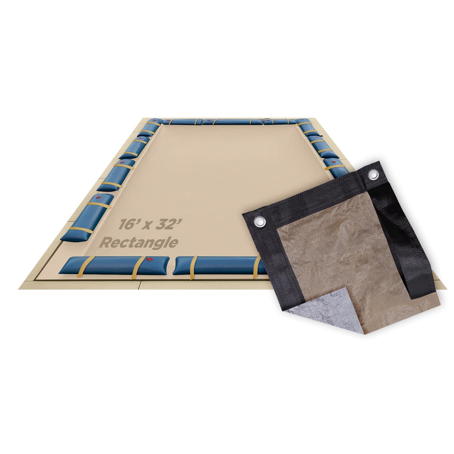 14'x28' Supreme Plus Tan Rectangle In-Ground Swimming Pool Winter Cover 15 Year