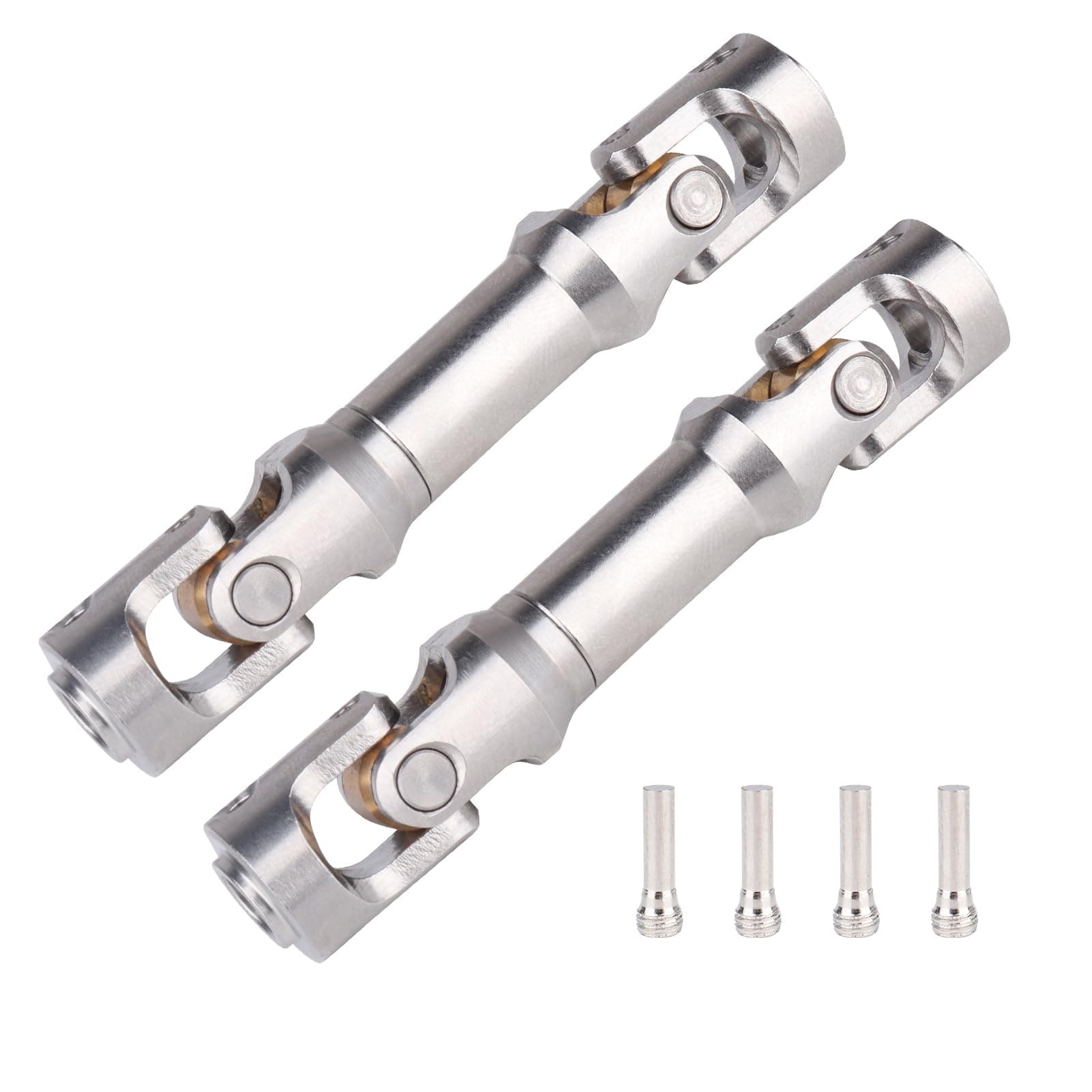 2pcs Hobbyfire 1/10 RC Crawler Drive Shafts Stainless Steel Universal Joint Driveshaft for Axial SCX10 II III Traxxas TRX4 Redcat Gen8 Gen7 Element Upgrades Parts(67-81mm)