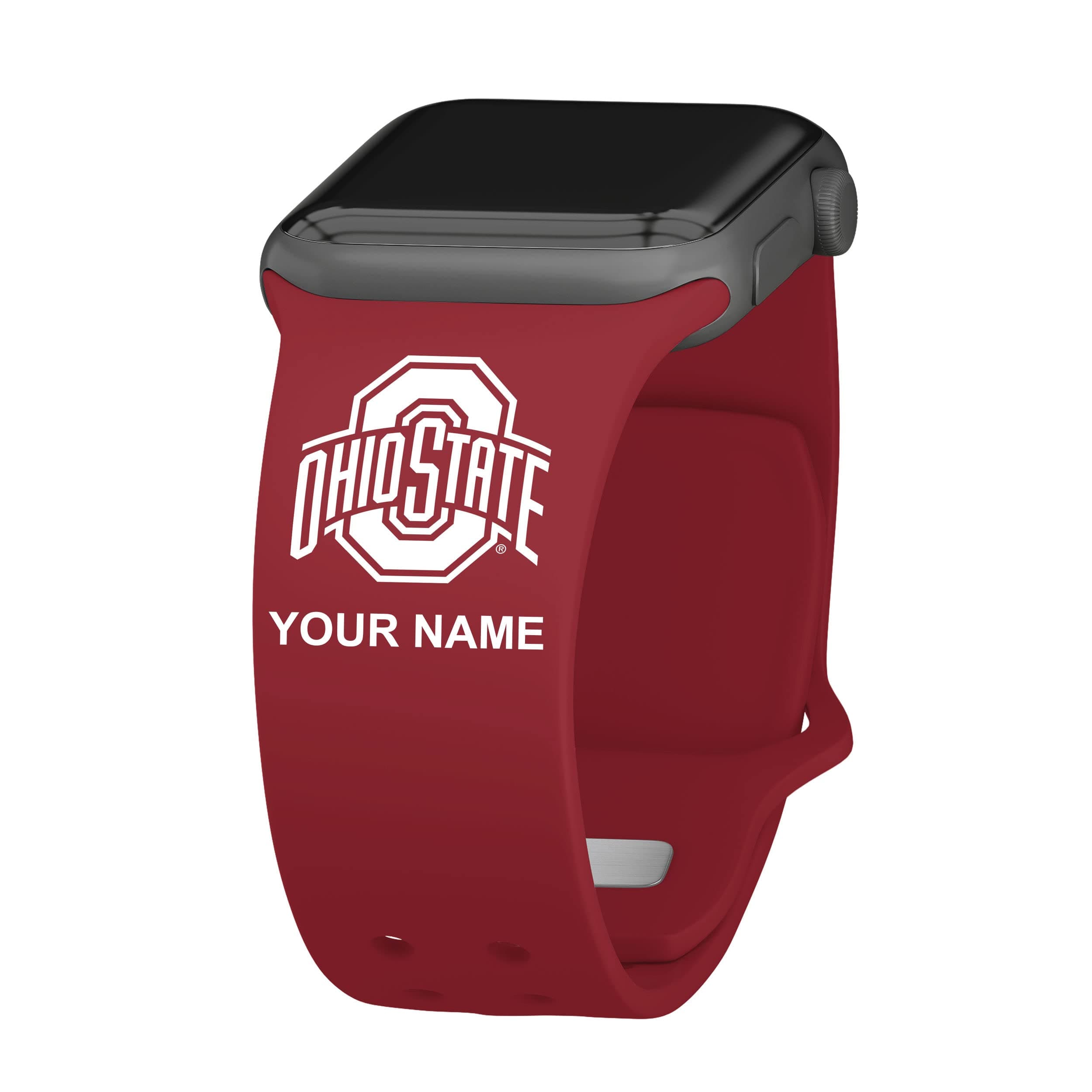Affinity Bands Ohio State Buckeyes Custom HD Watch Band Compatible with Apple Watch (38/40/41mm (42mm Series 11) Long Crimson)