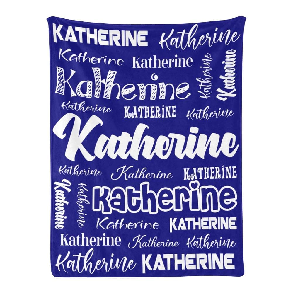 attentive Arts Personalized Blanket Custom Baby Blanket with Name Personalized Name Blanket for Adults Kids Family (Navy, 30 x 40)