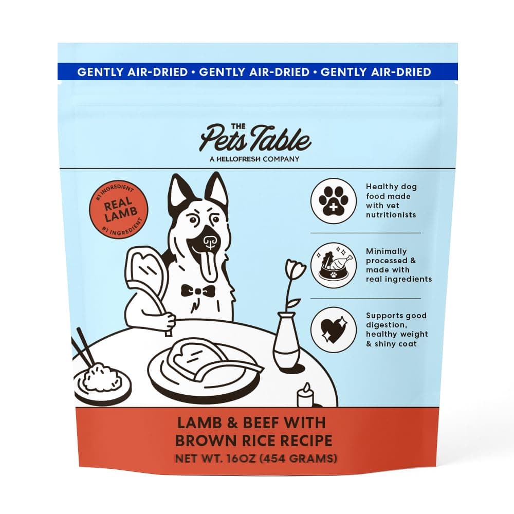 The Pets Table Lamb & Beef with Brown Rice, Air-Dried Dog Food, 16 oz Bag