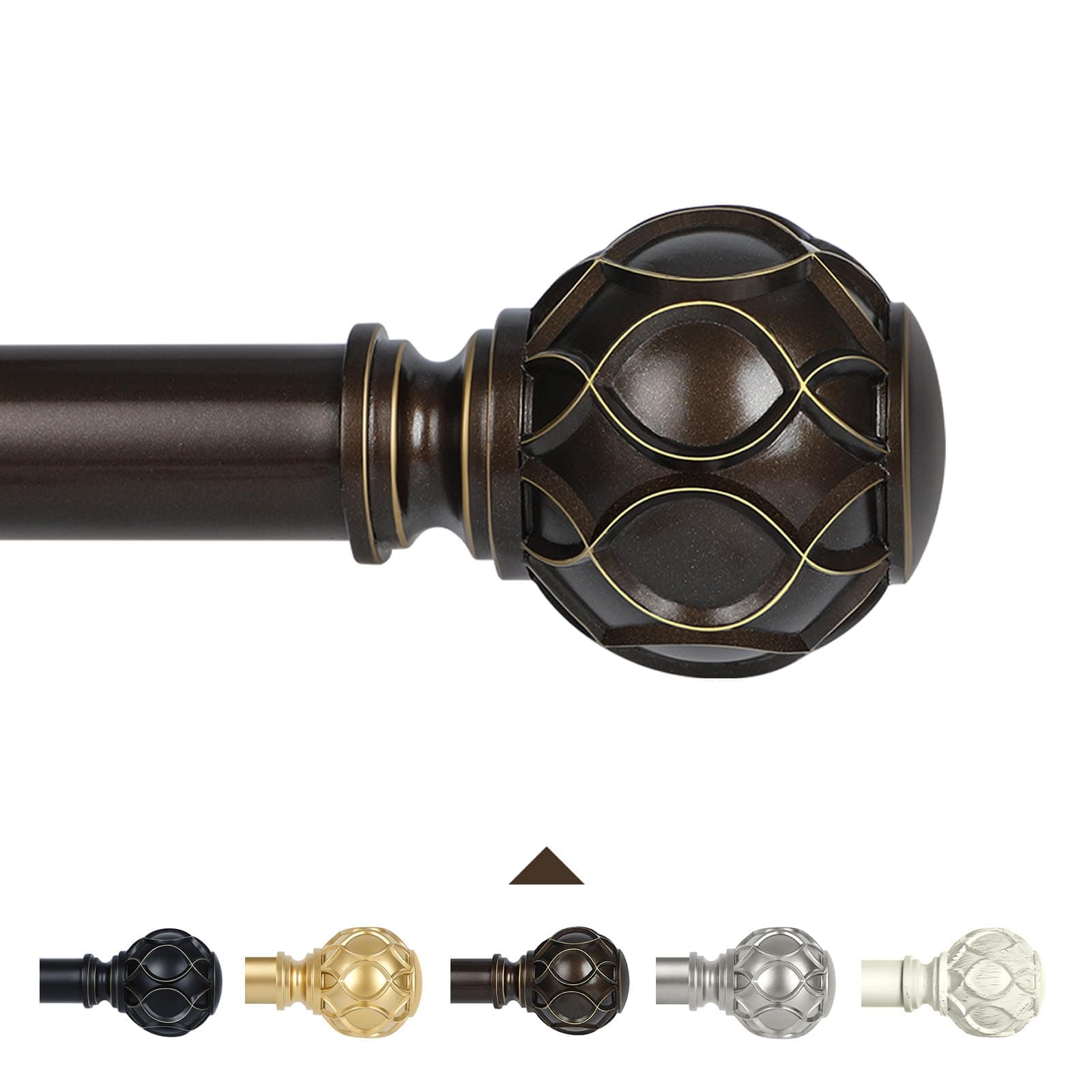 TANGWIN Farmhouse Curtain Rod Adjust 36-88",Heavy Duty Boho,Antique Bronze