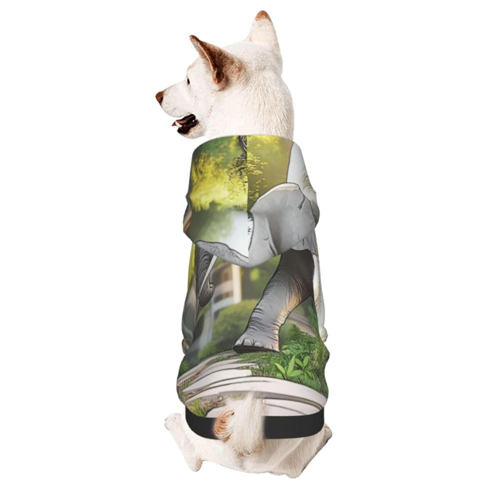 Dog Hoodie Sweatshirt for Fall and Winter, Cozy Pet Clothes for Outdoor Activities, The Elephant in Utopia Tie Dye Print Pets wear Hoodies