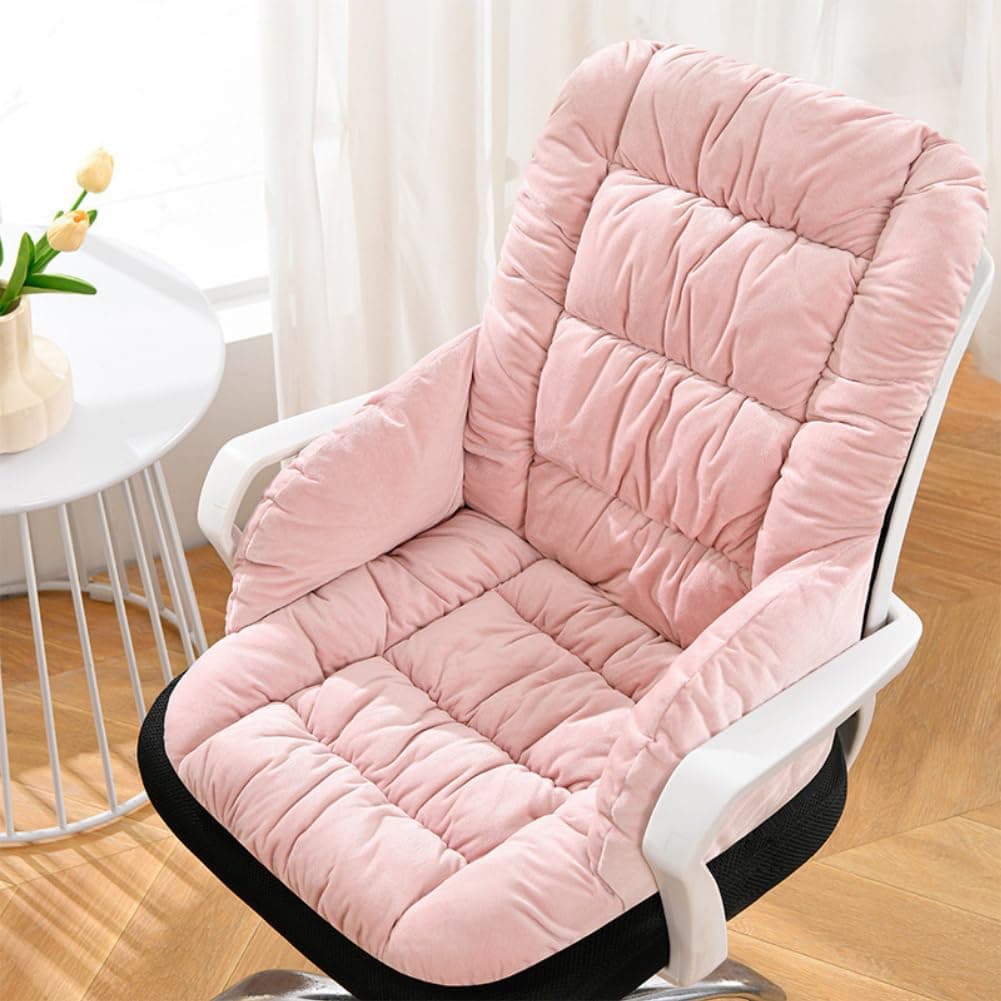 Gujuja Desk Chair Cushion Office Chair Pad with High Back Support Seat Cushion with Non-Slip Bottom for Office Car Home Dining Room Kitchen