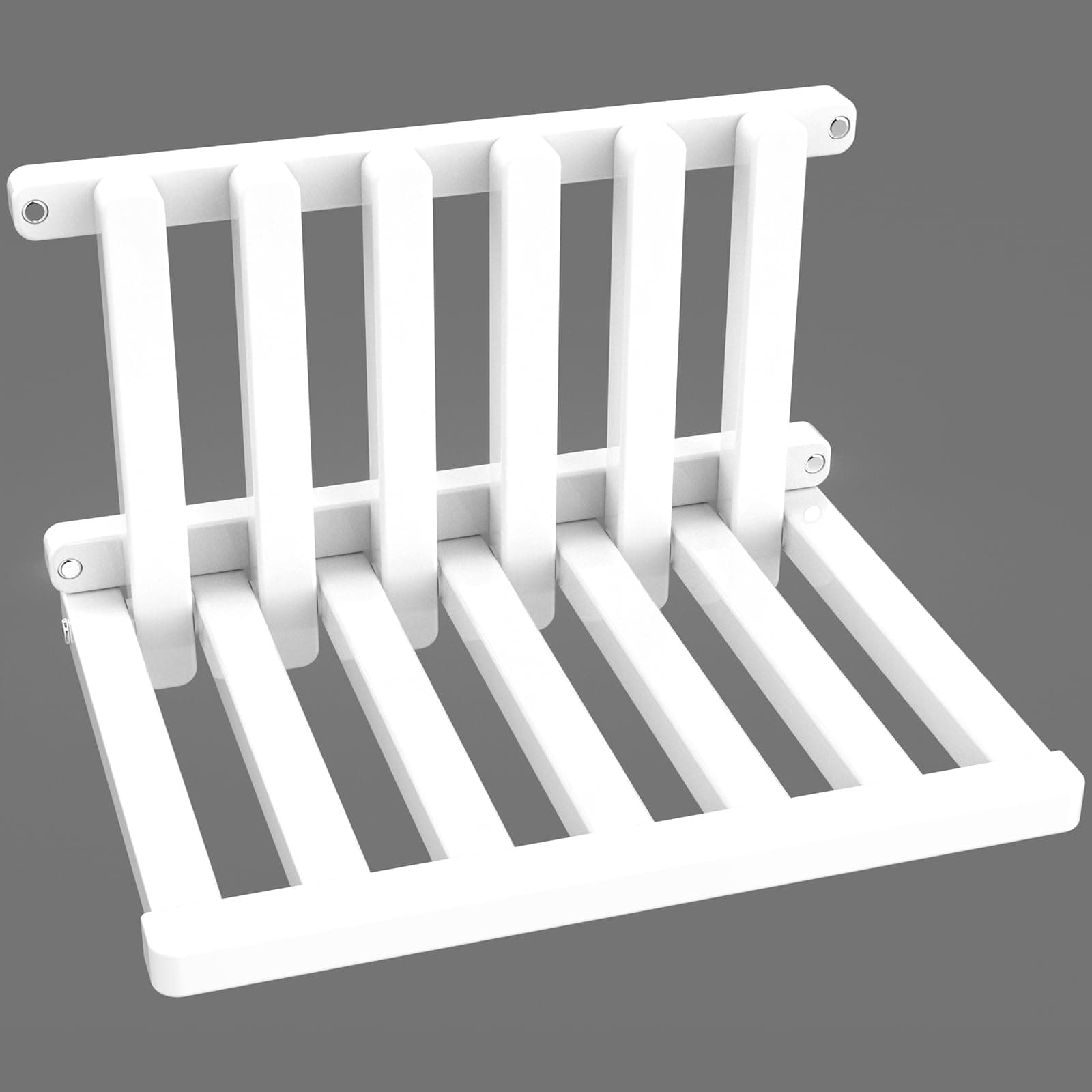 FleiSleep The Folding Stool is Made of Oak Wood and can Bear a Weight of 400 pounds. When Unfolded, it Measures 1.5" by 1", Providing Comfort and Safety. The Thickness is 2" (White Paint)