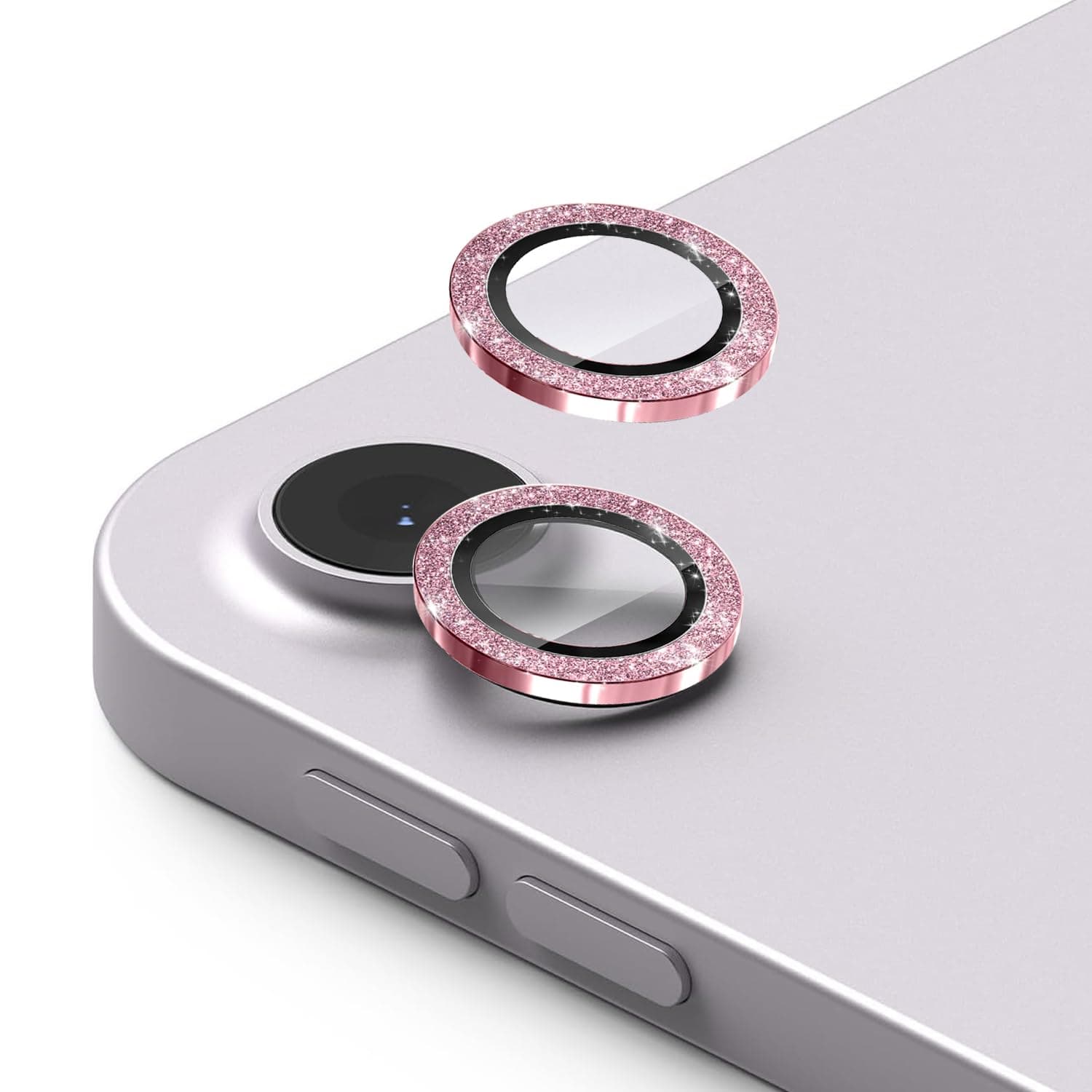 Luchantle 2 Set iPad 11 A16 / iPad Air 13 & 11 inch Camera Lens Protector Bling (M3 2025& M2 2024), Glitter Decoration High Definition lens, 9H Hardness Anti-Scratch, Case Friendly (Glitter Pink)