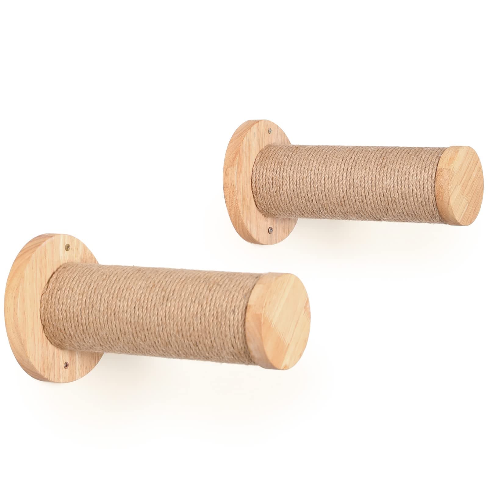 FUKUMARU Cat Wall Furniture, 11.8 Inch Cat Wall Steps for Drywall, Cat Stairs for Wall Mounted with Jute Scratching Cat Shelf for Most Kitten, Medium and Large Cats, 2 of Pack