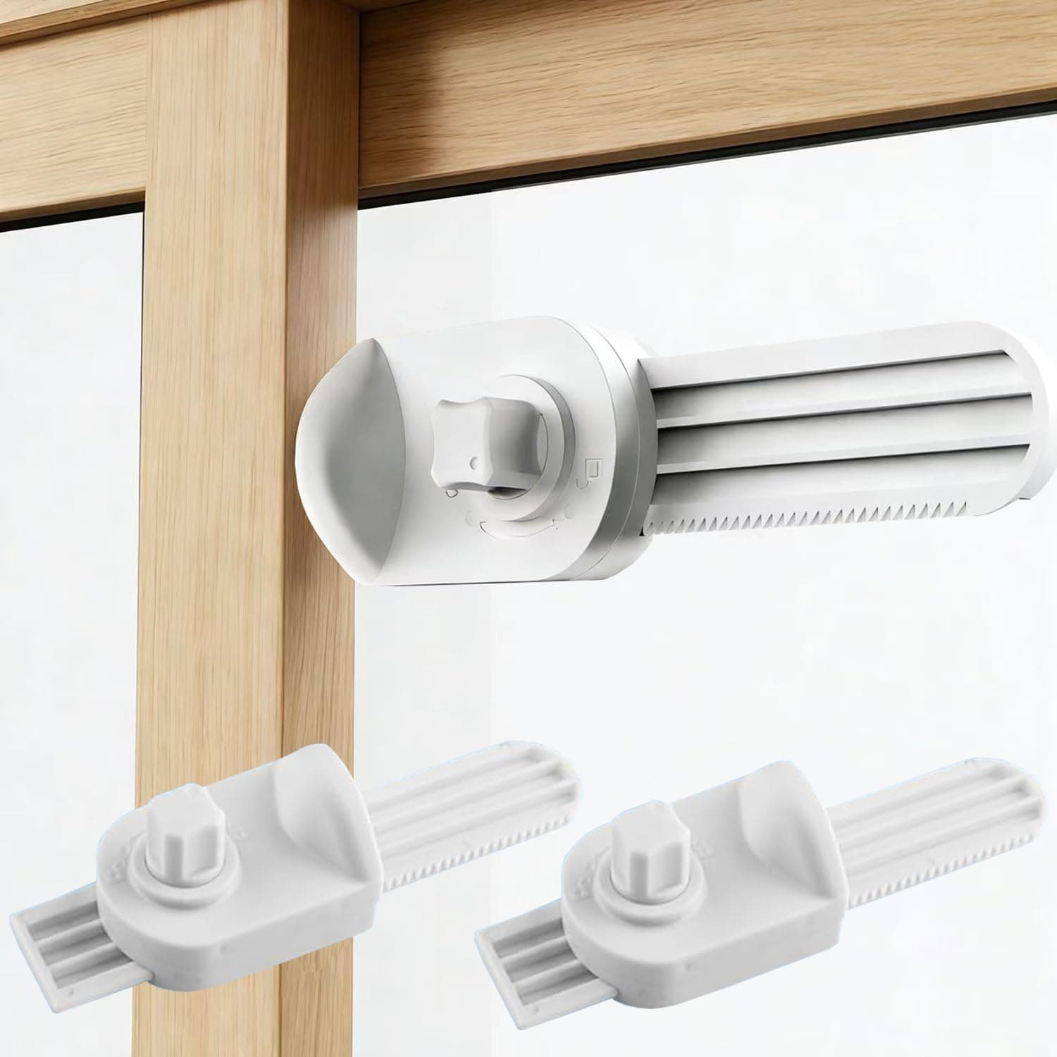 Sliding Door Lock, 2 Pack Sliding Window Patio Door Lock Child Pet Proof Sliding Closet Door Lock for Sliding Glass Doors, Sliding Windows, Sliding Closet, Baby and Pets Security(White2)