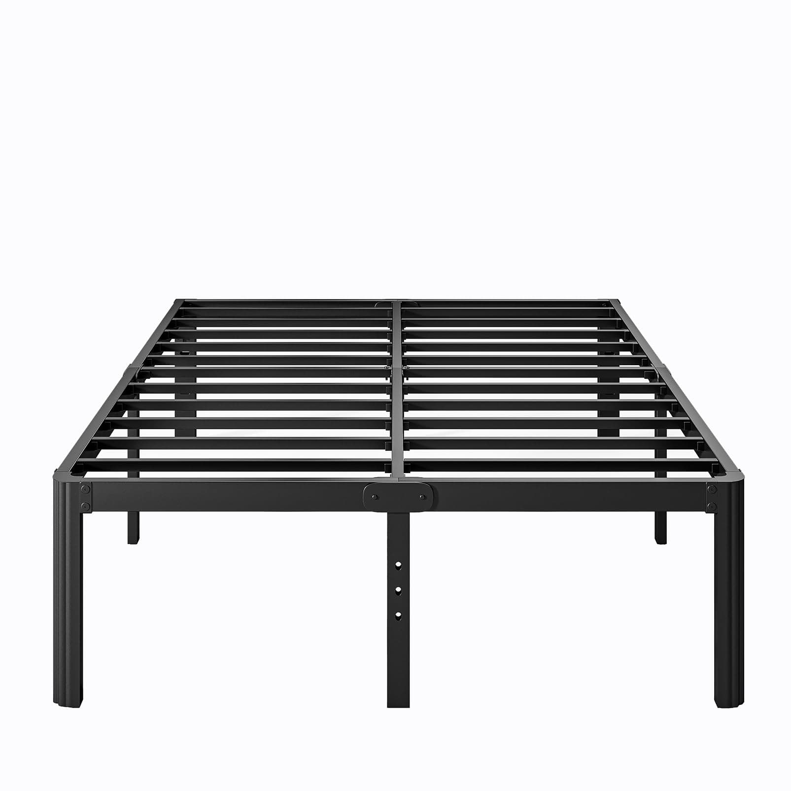 LAKKURI 18 Inch High Platform Metal Queen Size Bed Frame, Queen Bed Frameno Box Spring Needed, Easy Assembly, Heavy Duty, Noise Free, Black