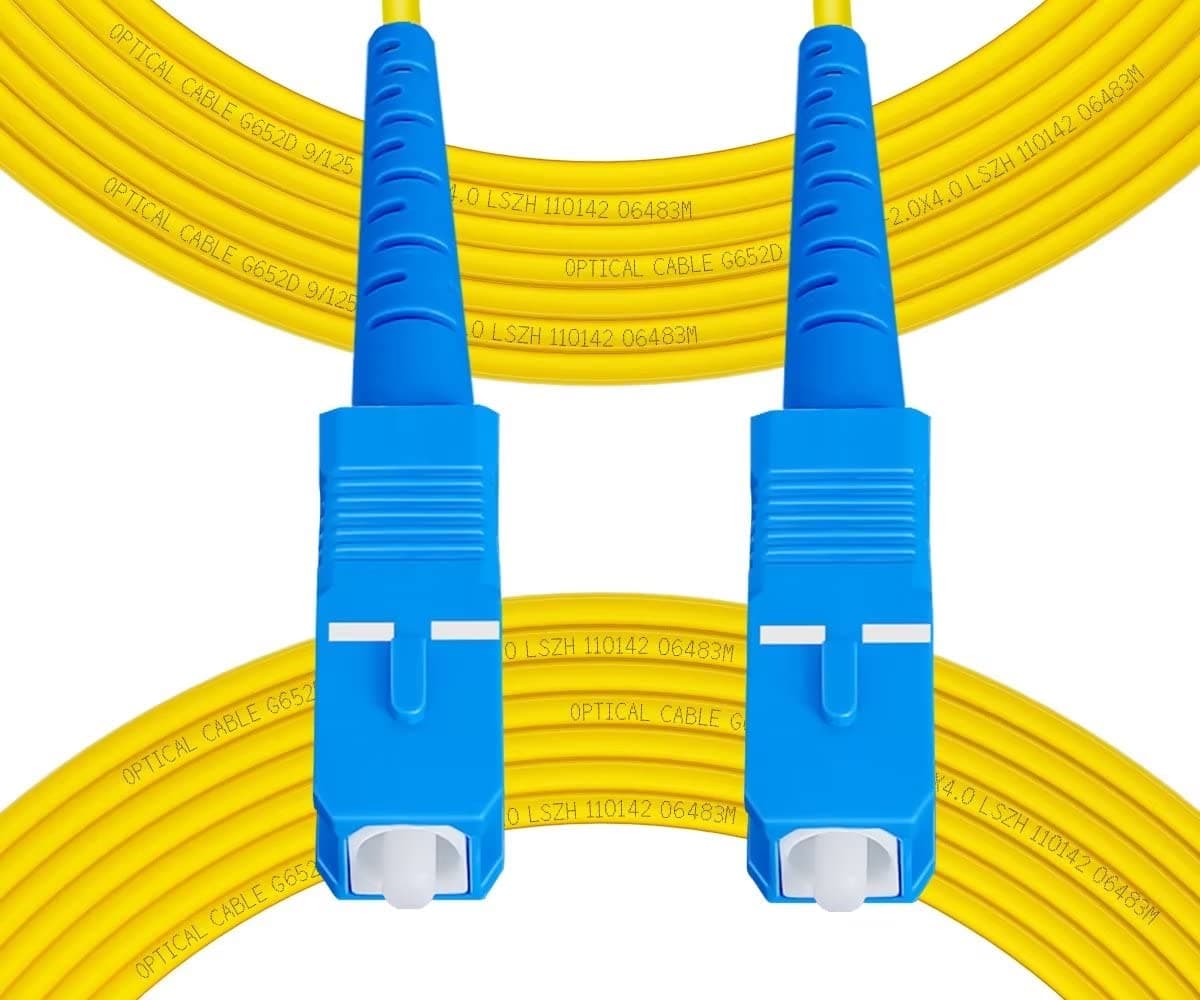 Fibergaga-50m(164ft) OS2 SC/UPC to SC/UPC Fiber Patch Cable Single Mode Fiber, Simplex, Length Option: 0.5M(1.6ft)-100m(328ft) 9/125µm 2.0mm Cable Diameter Fiber Optic Cable, OS1/OS2 Compatible
