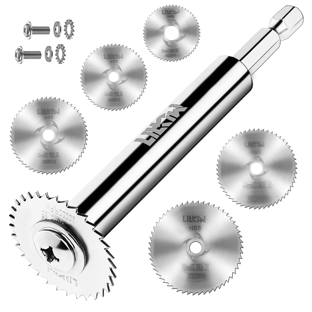 LitKiwi PVC Pipe Inside Cutter Set(5Pcs Saw Blades) with 1/4" Hex Shank,Plumbing Inside Cutter Internal Plastic Pipe Cutter