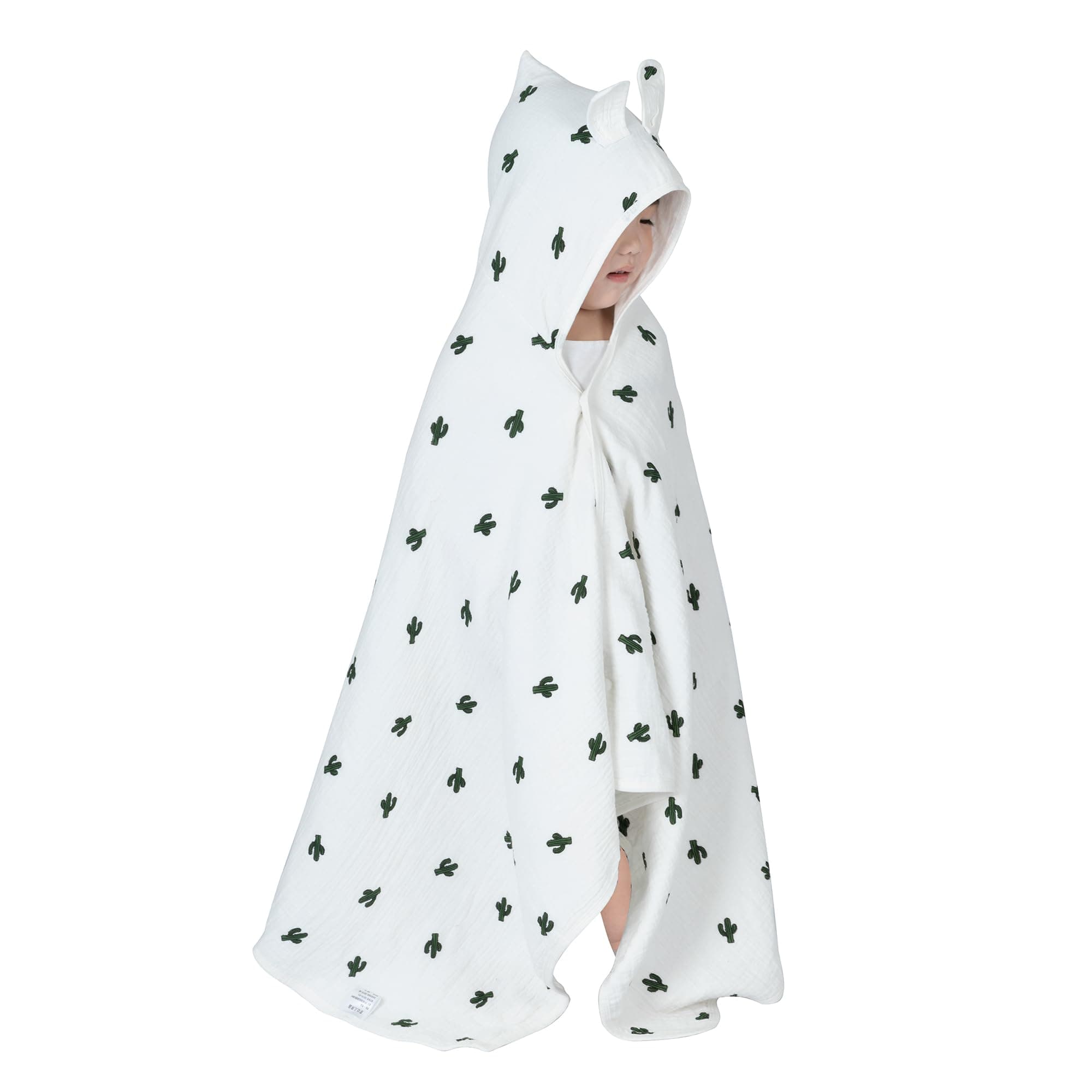 REMASS Hooded Towel Muslin Hooded Towel Made from Organic Cotton 6-Layer Cotton Bath Towel, Soft Bath Towels 25x51inches for Toddler Baby