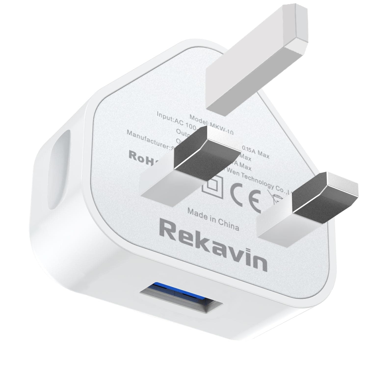 USB Plug UK 3 Pin Mains Charger,USB Wall Charger Plug Adaptor UK Compact Phone Charge Head 5V/1A/5W Charging for iPhone 11/11 Pro/10/Xs/XS Max/XR/X/8/7/6 Plus/5/5S/iPad,Samsung,MP3,USB Device