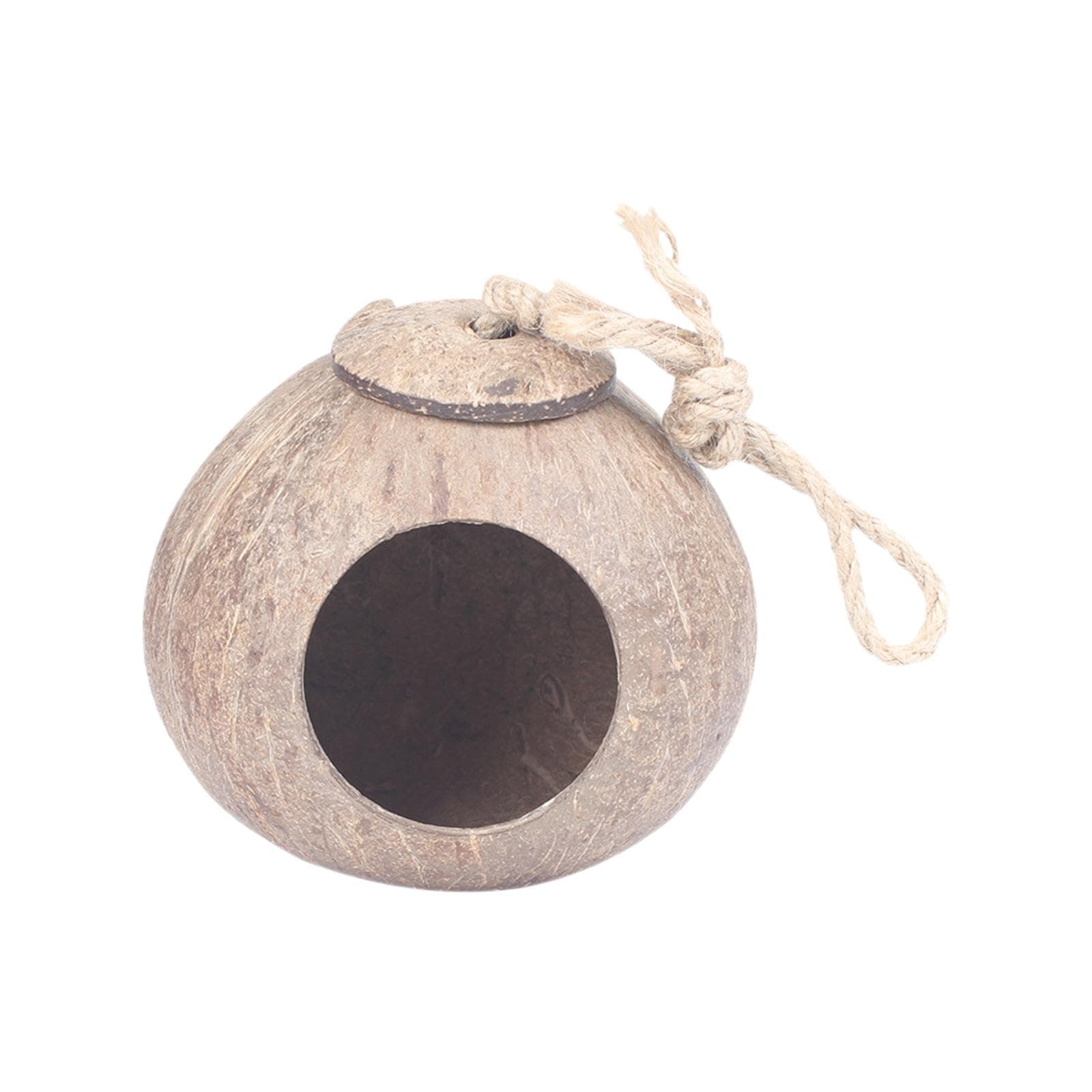 B Baosity Coconut Bird Nest, Pet Cage Habitat, Coconut Parrot House Birdhouse Hideout Portable Bird Cage Accessories, Nest