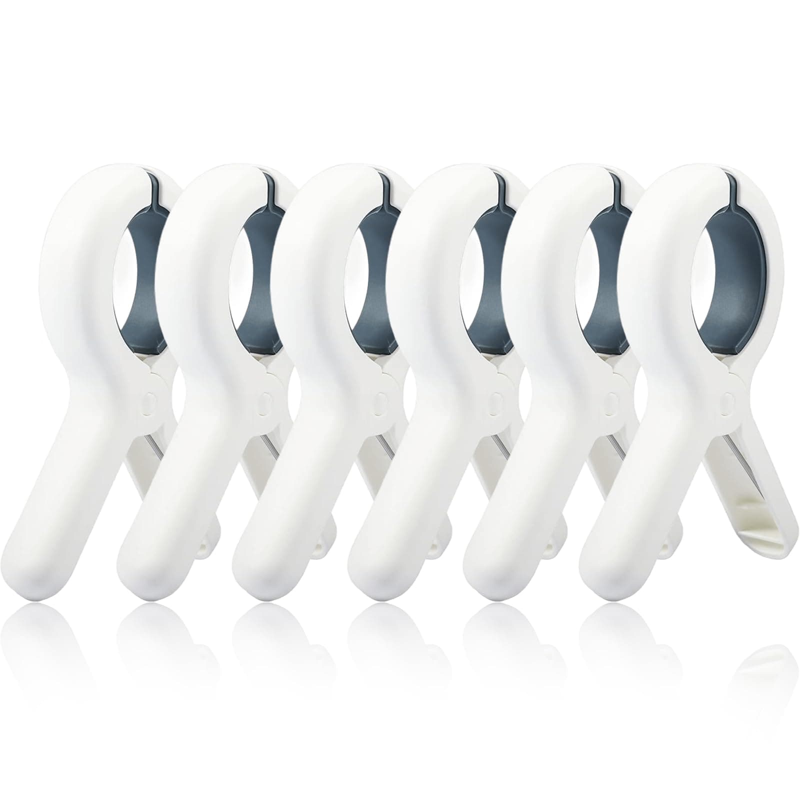 Beach Towel Clips Plastic Clothes Pins Pack of 6 Heavy Duty Multi-Purpose Windproof Clips for Chairs Cruise Pool Lounge Kitchen Bathroom Laundry Room