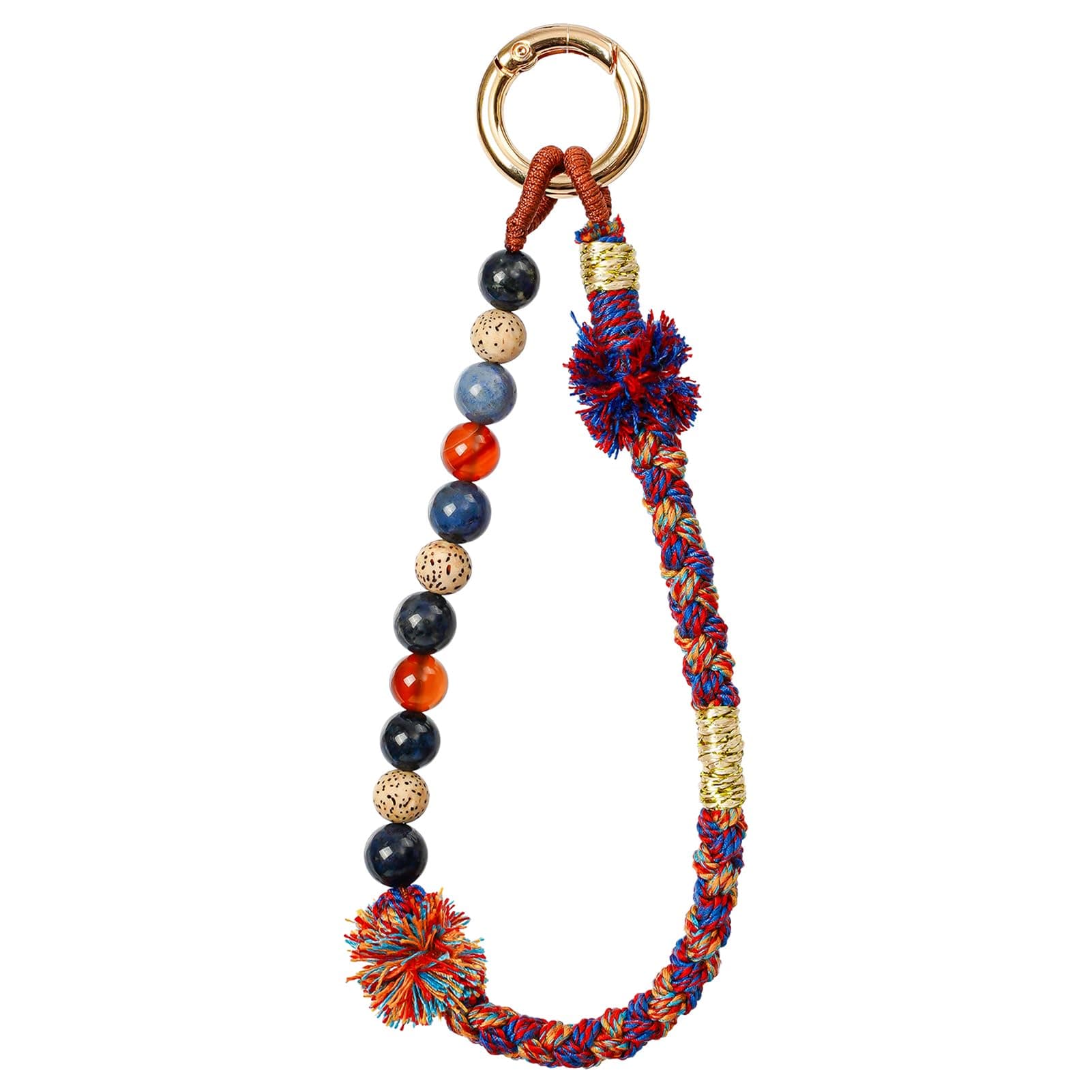 CHUQING Phone Charm Strap Short Beaded Wrist Strap Cell Phone Lanyard Keychain Red and Black for Girls Women