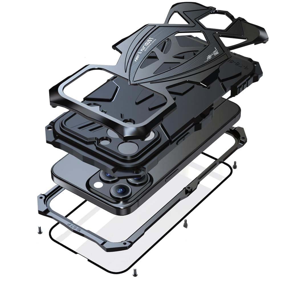 Lunivop for iPhone 16 Pro Max Case 6.9" 2024 Metal Heavy Duty Black