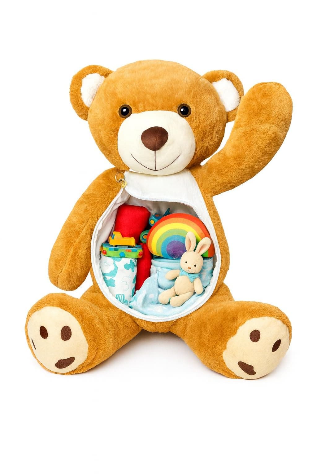 MyDabDub Plush Teddy Bear Storage Bag – Extra‑Large Soft Toy Organizer Bag with Hidden Zipper Pocket (Large, 120 cm) – Playroom & Bedroom Storage – Certified SOR‑2017/11