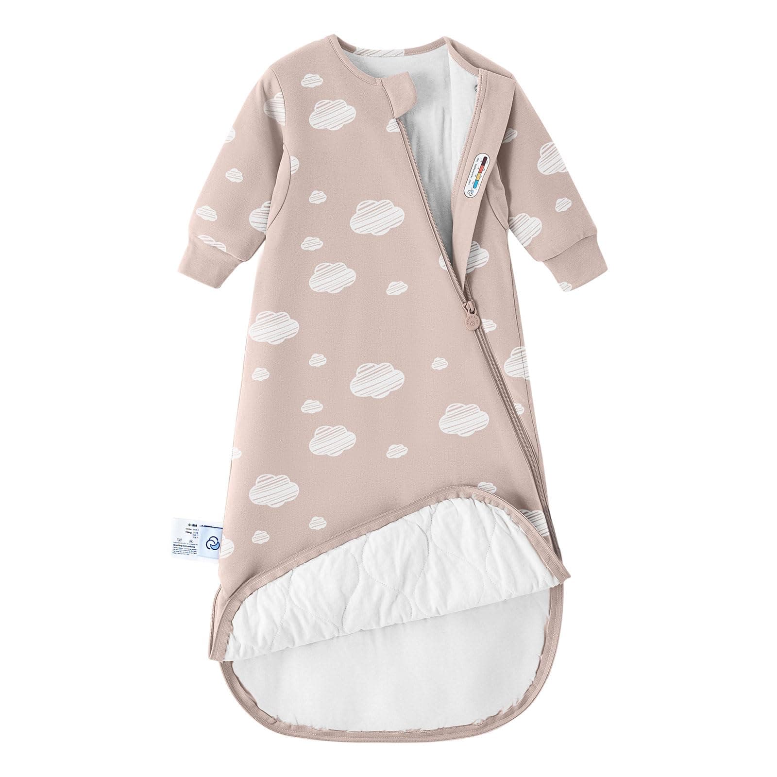 kaiya baby Unisex Sleeping Bag for Babies and Toddlers 2.5 Tog Sleep Sack, Long Sleeve Sleep Sack, Wearable Blanket Baby, Pink Sky, 0-6M