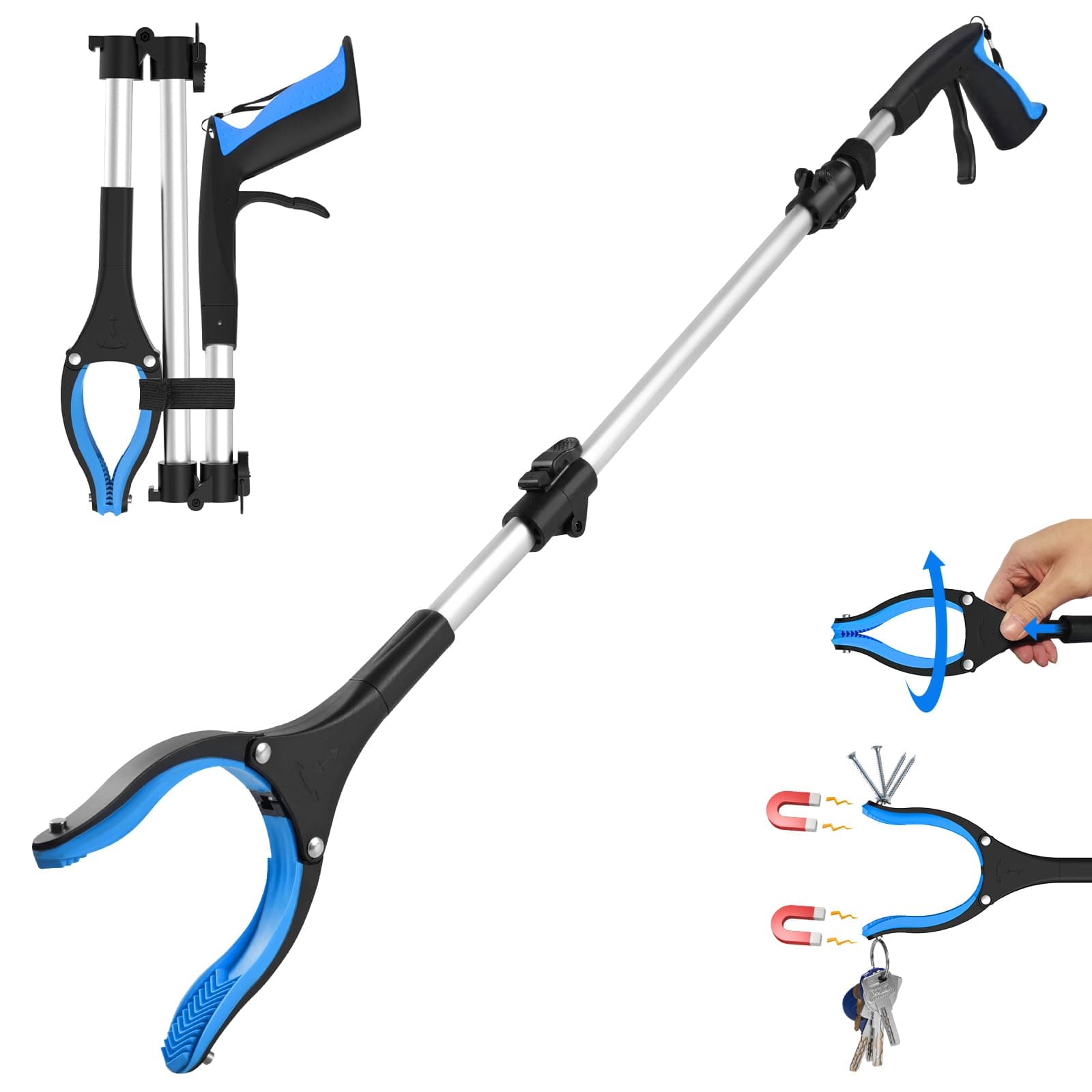 REWKCY 36 Inch Heavy Duty Grabber Reacher Tool, Foldable